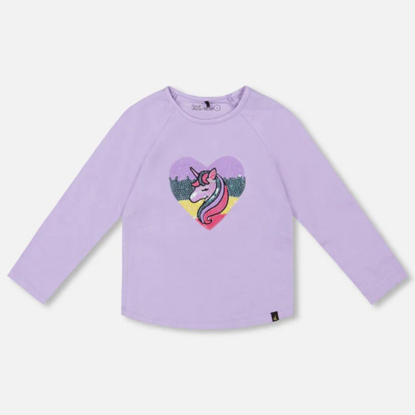 Unicorn heart l/s tshirt - lavender
