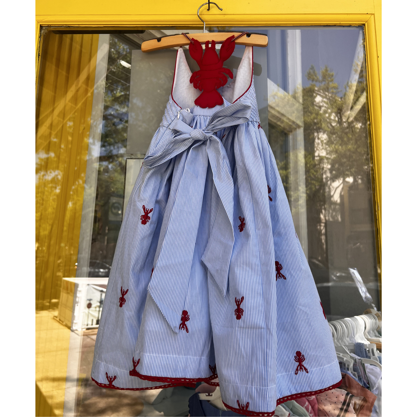 Lobster back all over emb dress