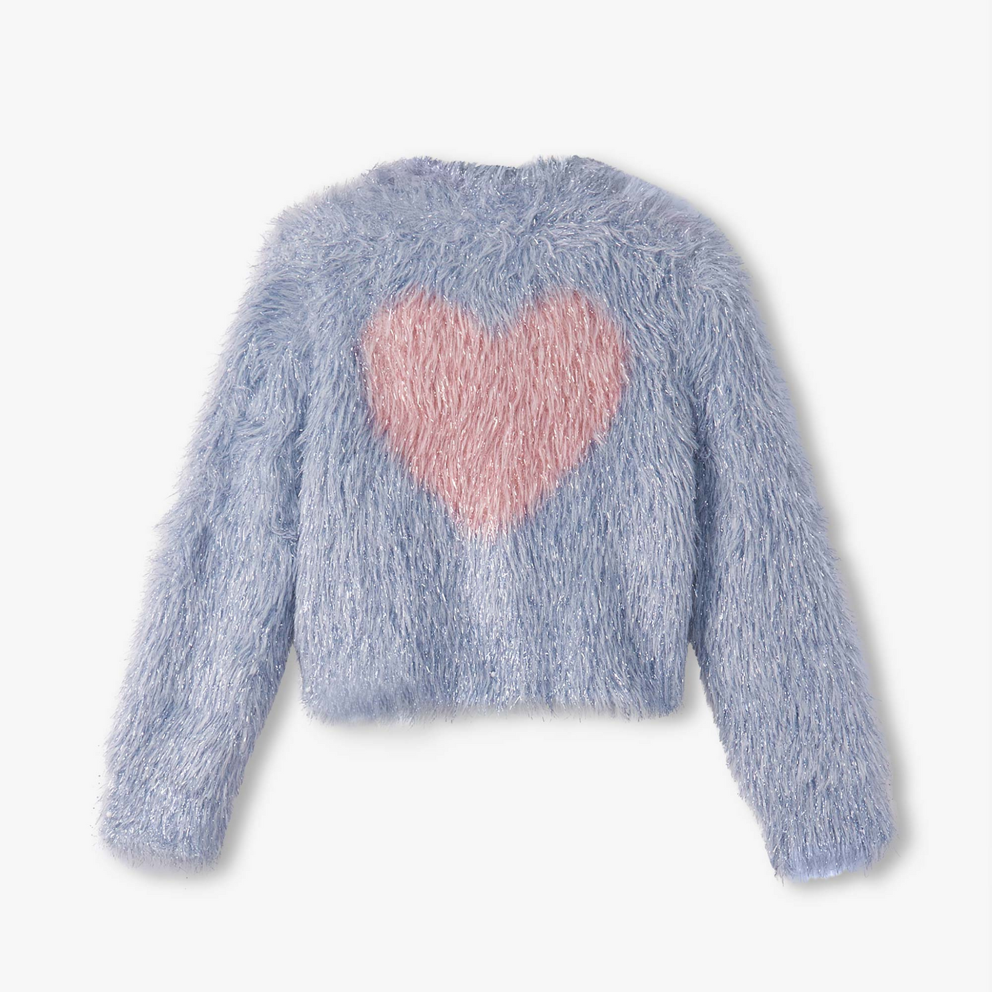 Glitter heart metallic cardigan - blue