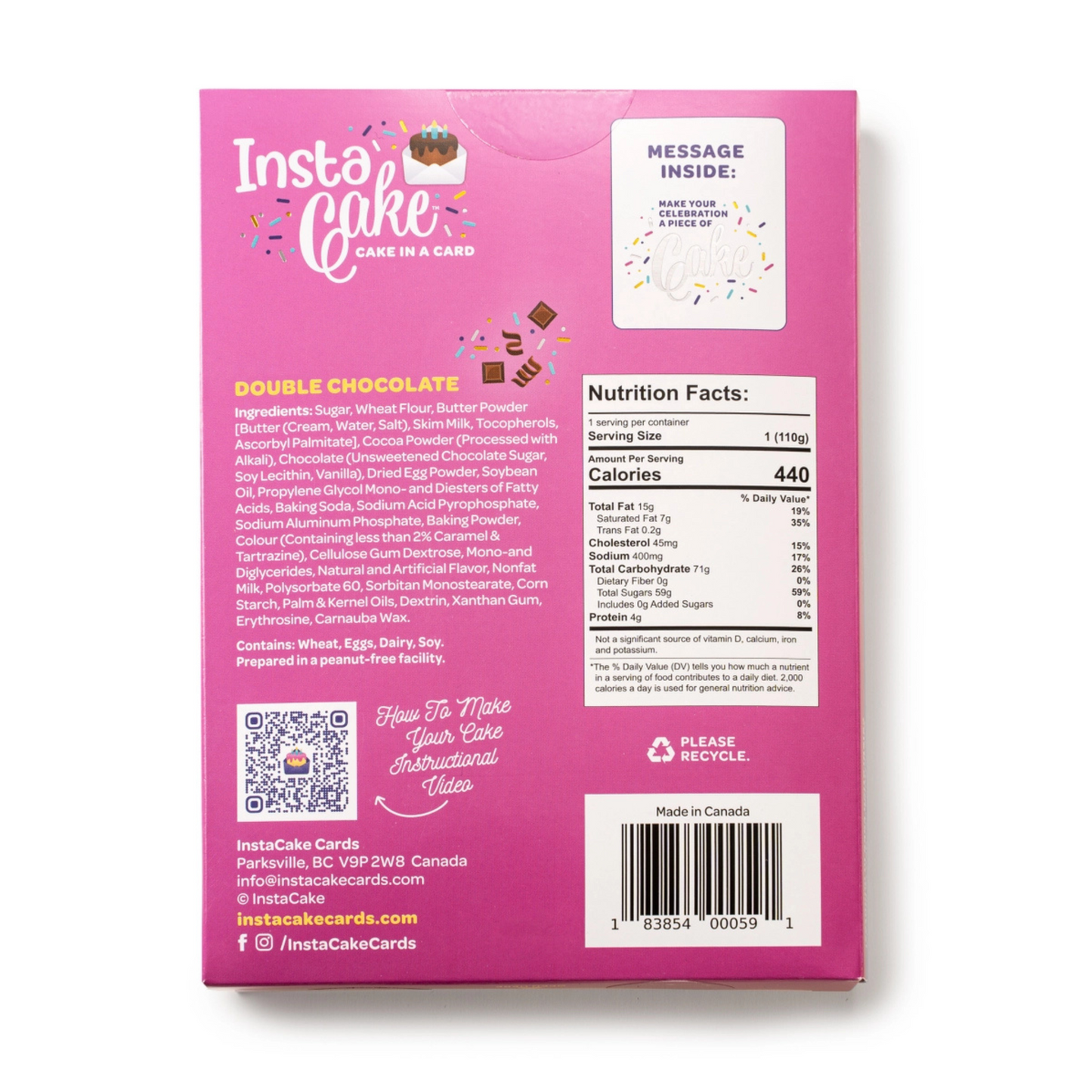 Pink happy birthday cake card - double chocolate