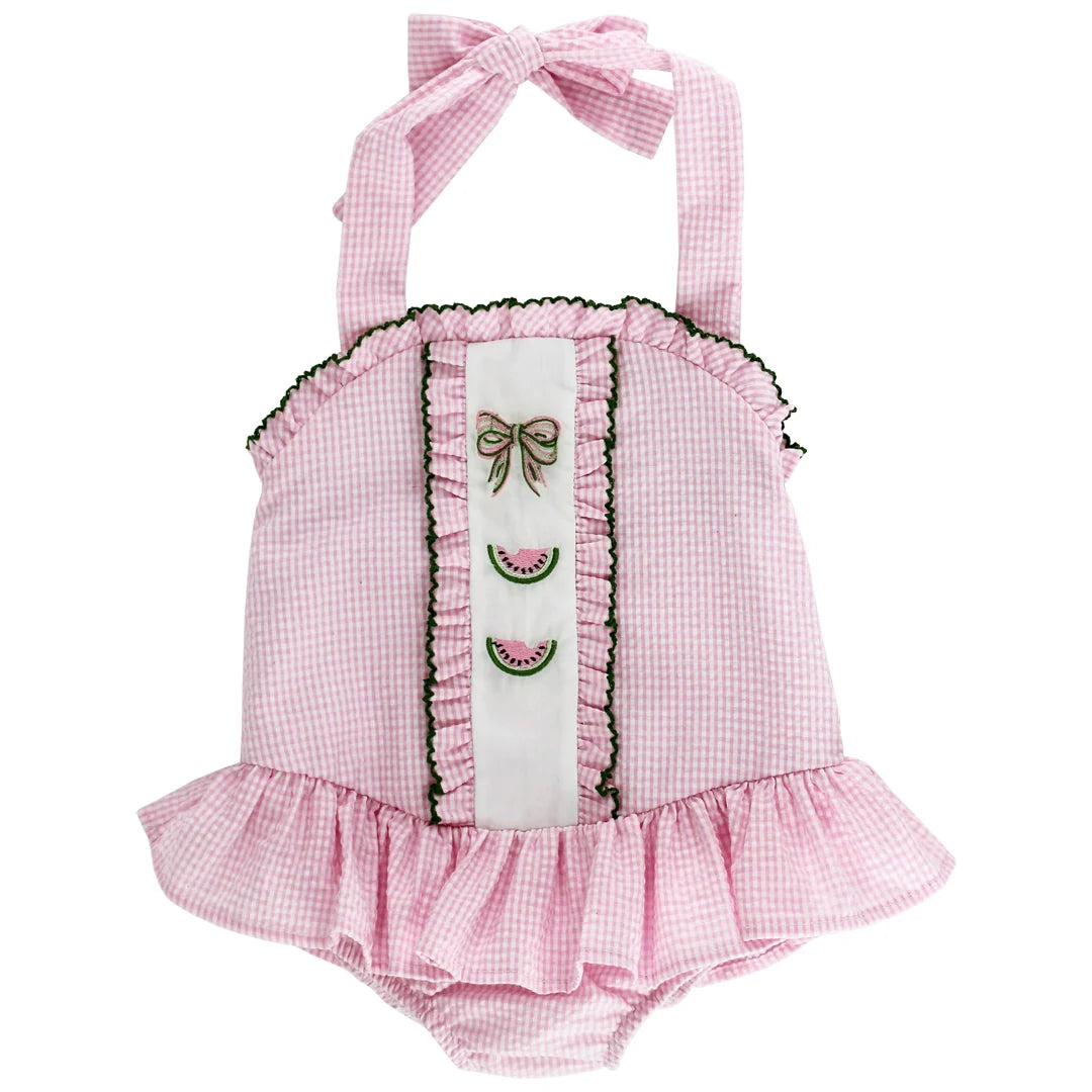 Summer slice one piece suit w. ruffles