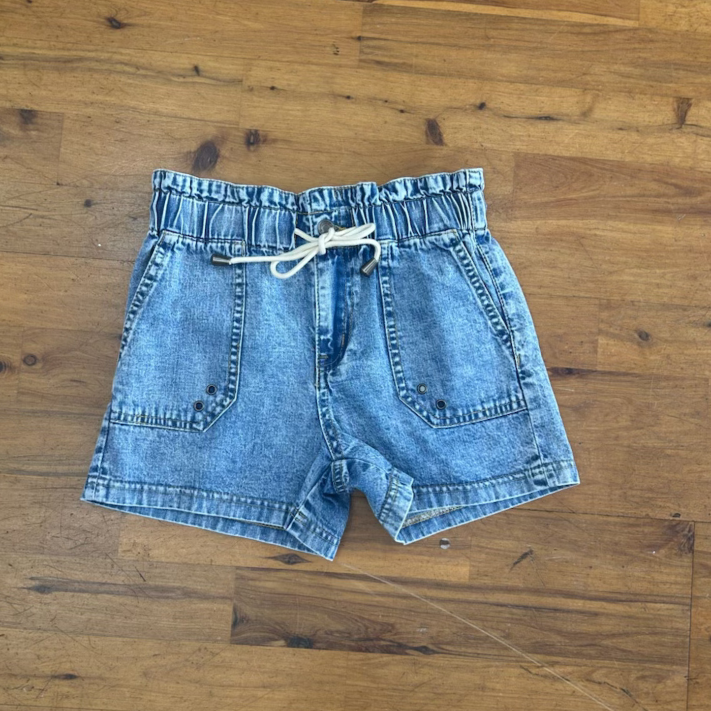 Paperbag waist shorts - indigo