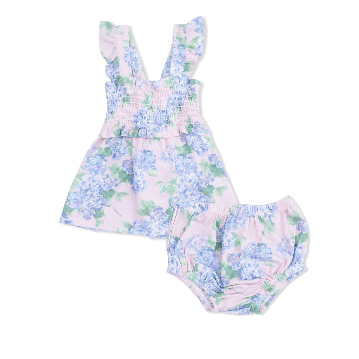 Hydrangeas smocked top w. bloomers