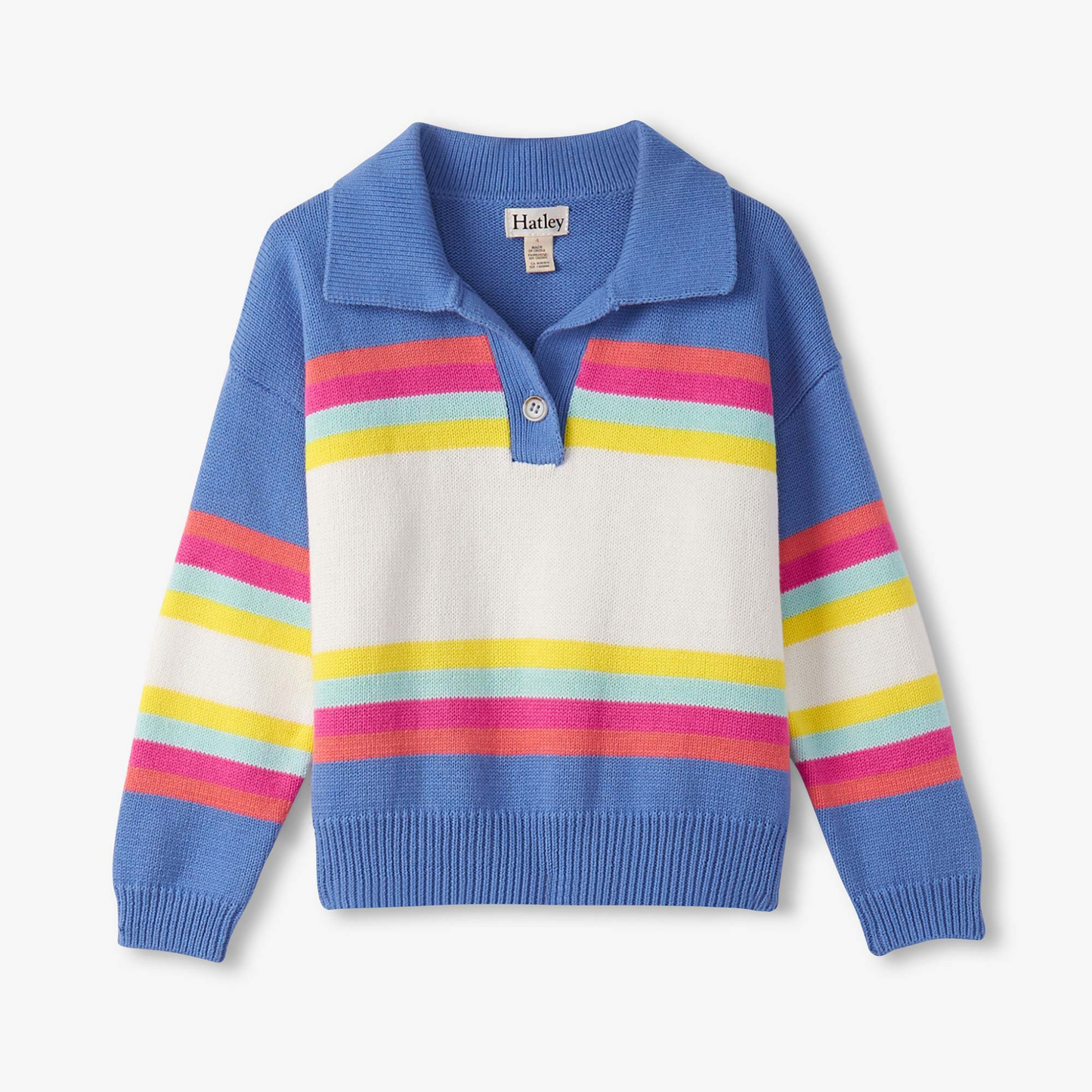 Royal colorblock johnny collar sweater