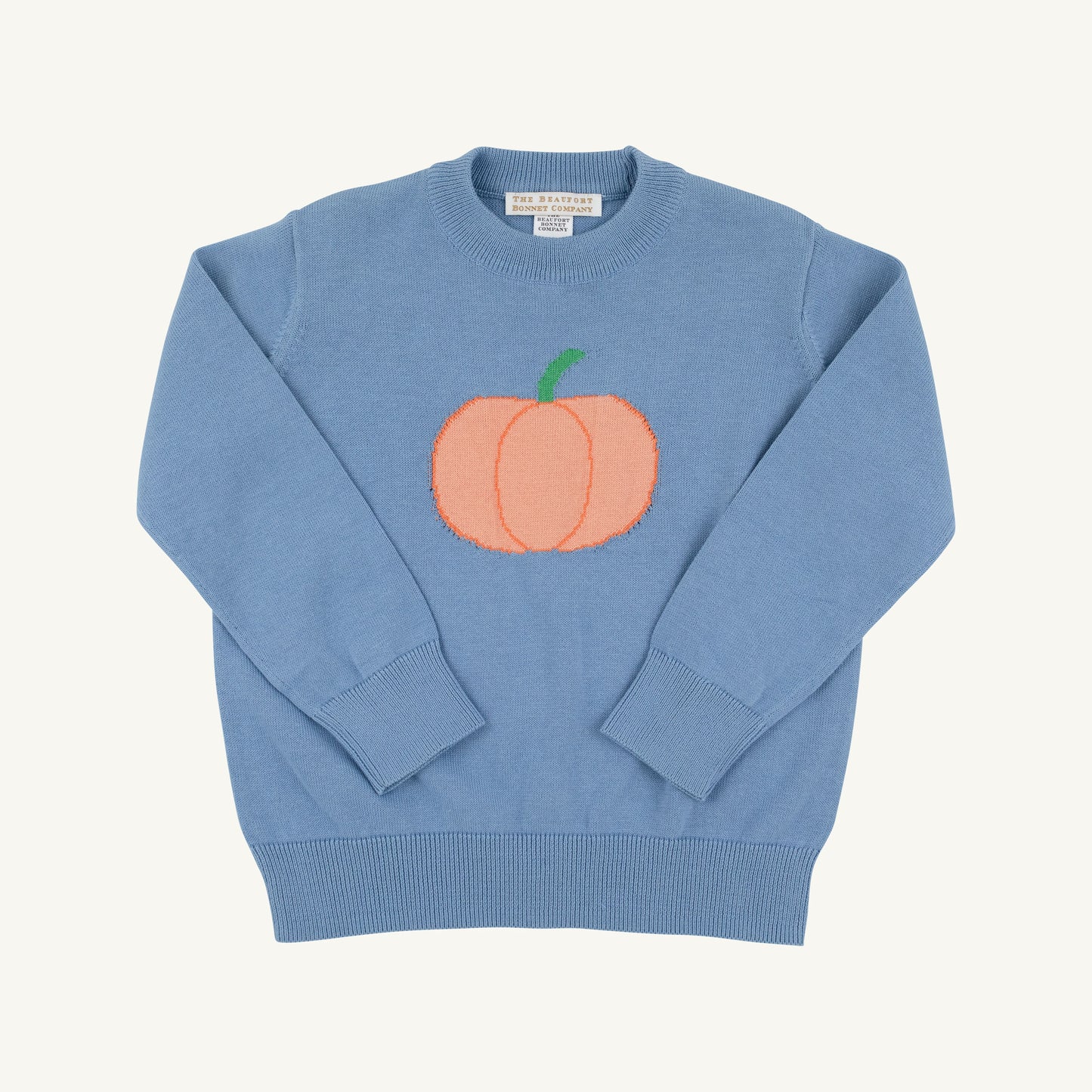 Isaacs intarsia sweater - pumpkin/barrington blue