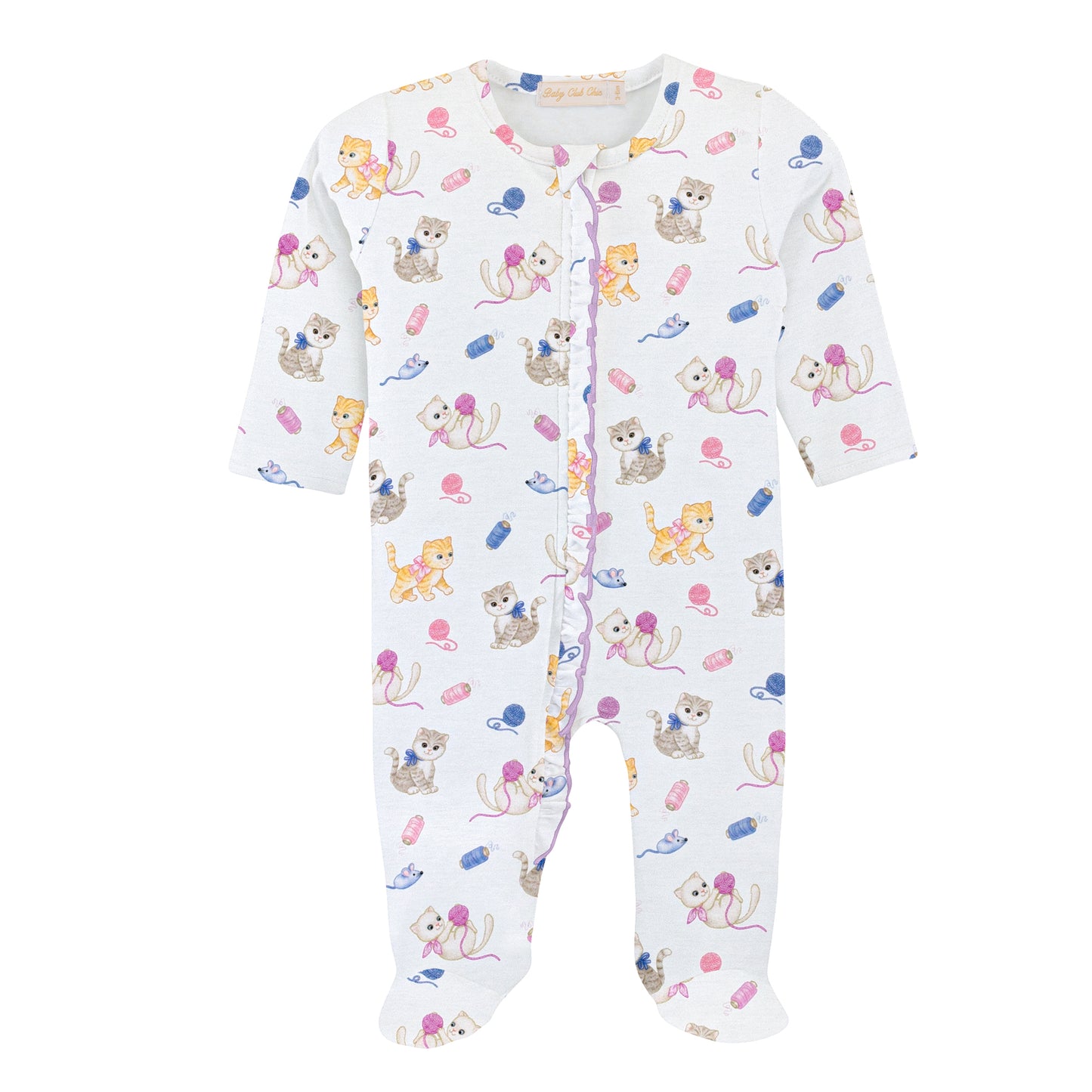 Kitty playtime ruffle zipper footie