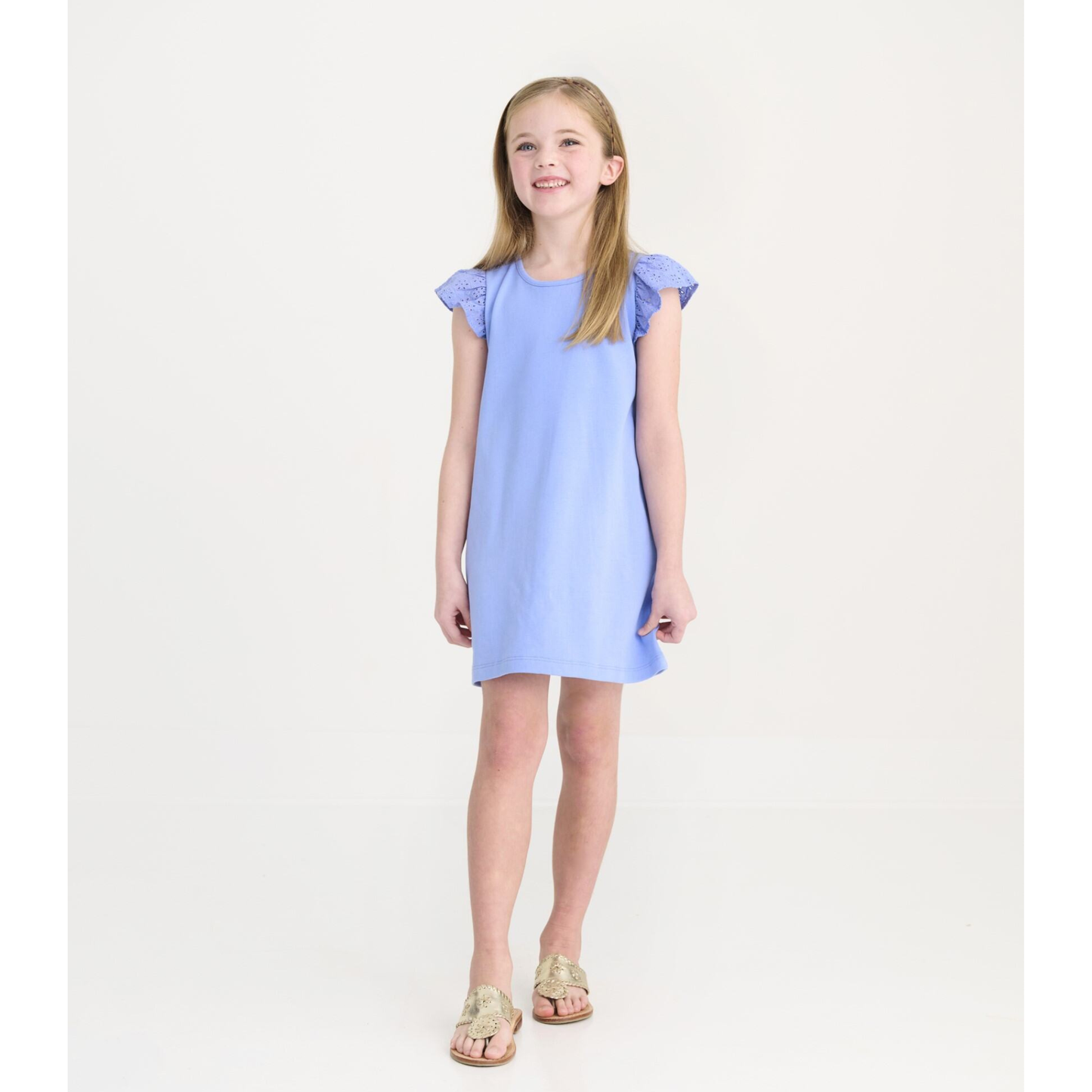 Ellen's eyelet dress - barbados blue