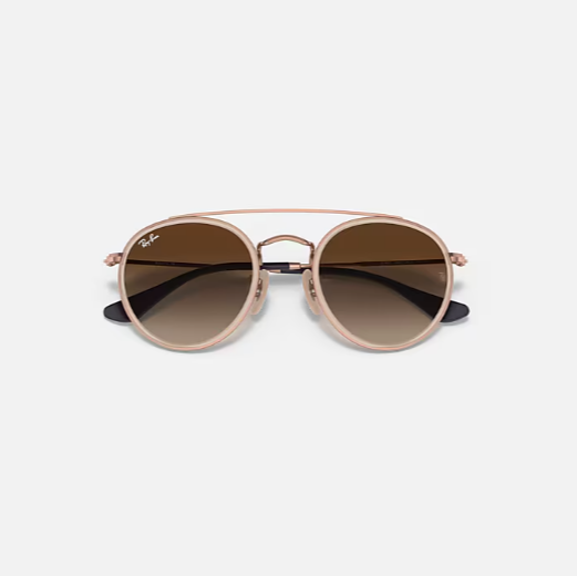 Rayban Round Double Bridge - light brown/gradient brown