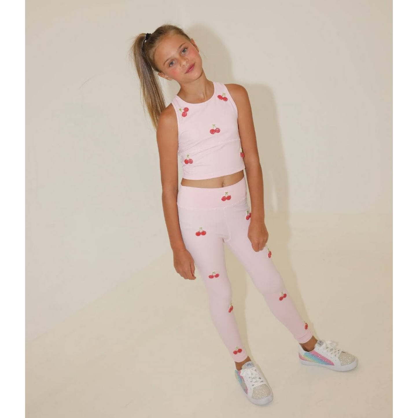 Cherry beaded athletic set