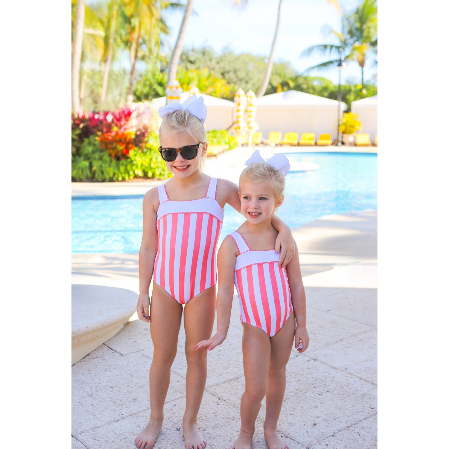 Shannon bow bathing suit - caicos cabana stripe