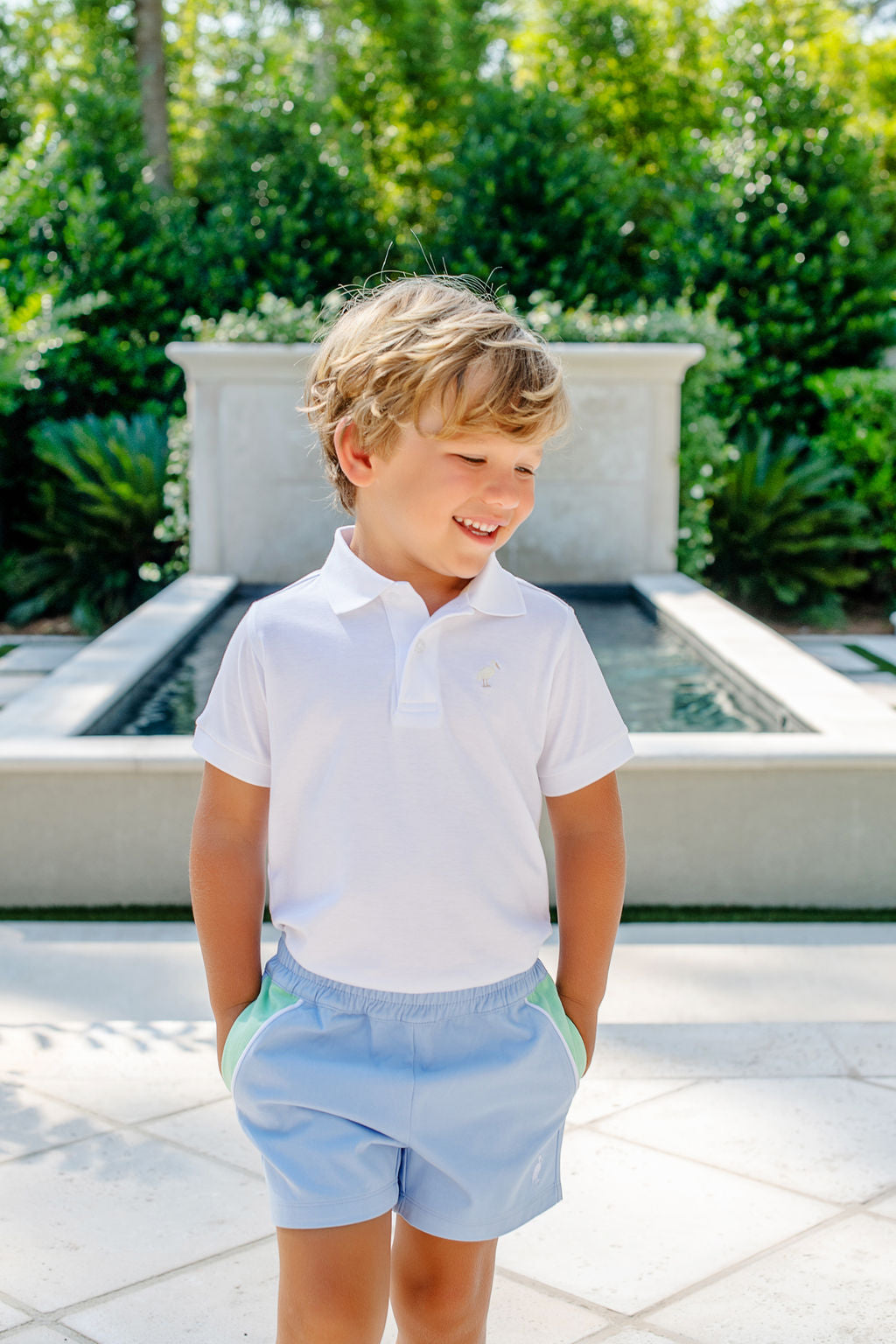 Prim and proper s/s polo - white/multicolor