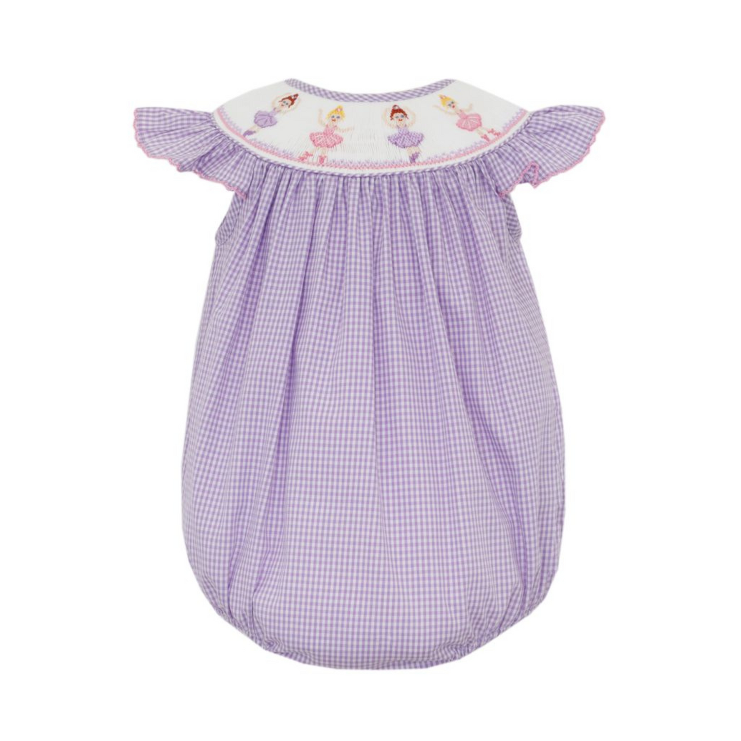Ballerinas lilac gingham angel wing bubble
