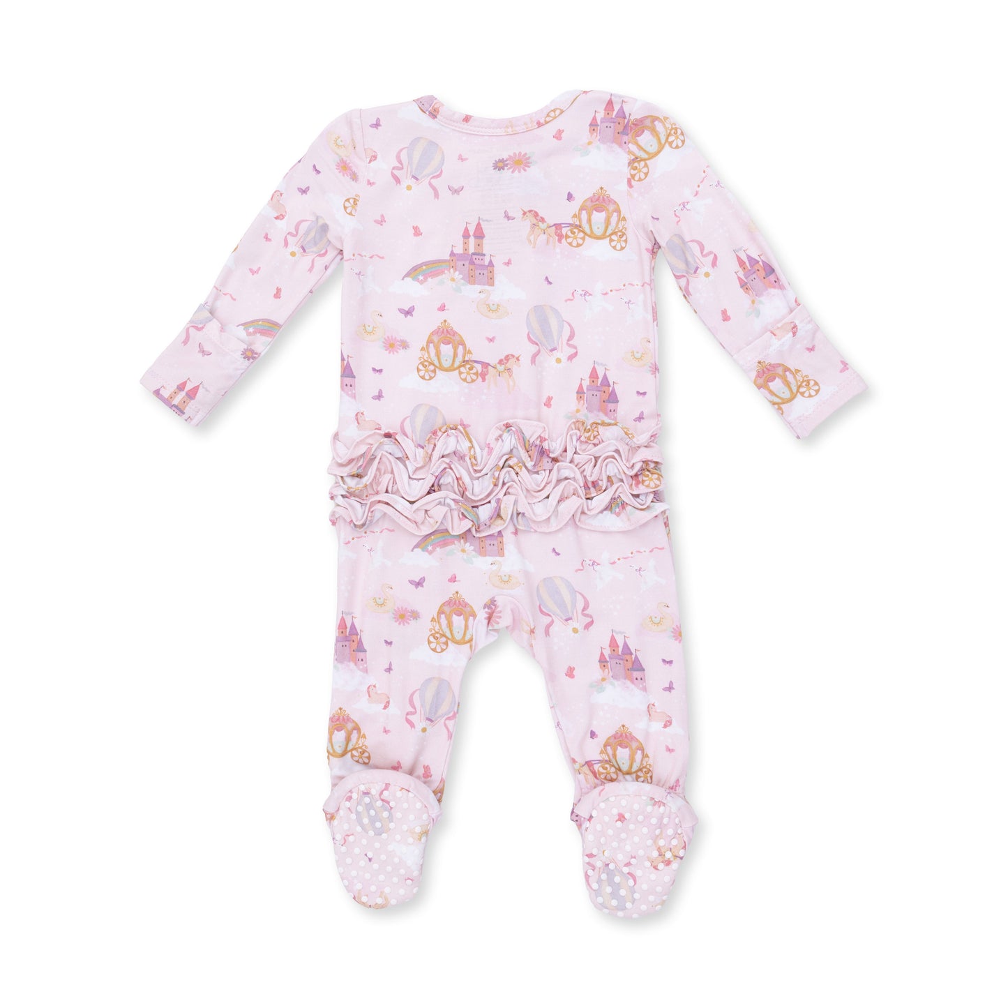 Princess unicorns & castle 2way ruffle back footie