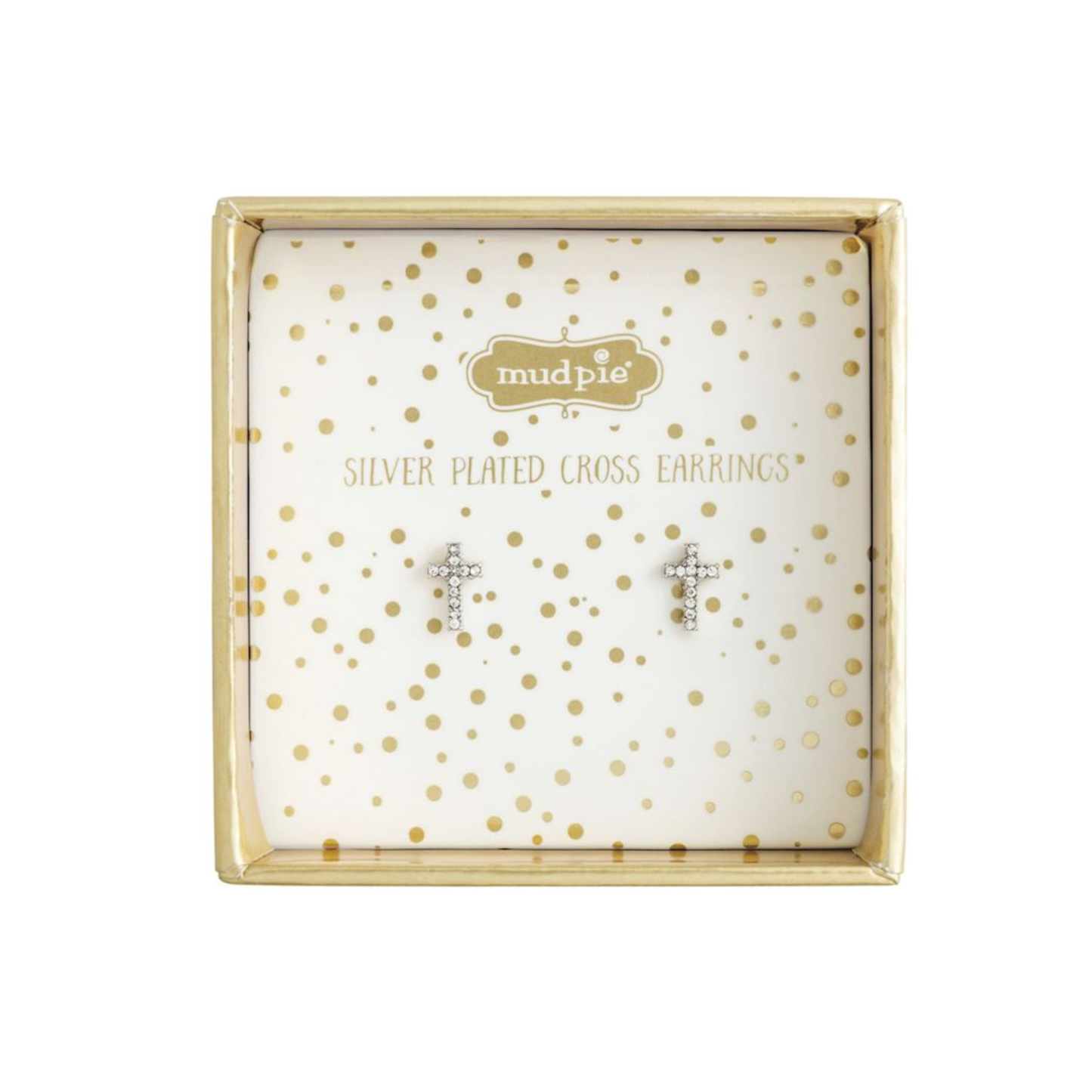 Silver cross stud earrings