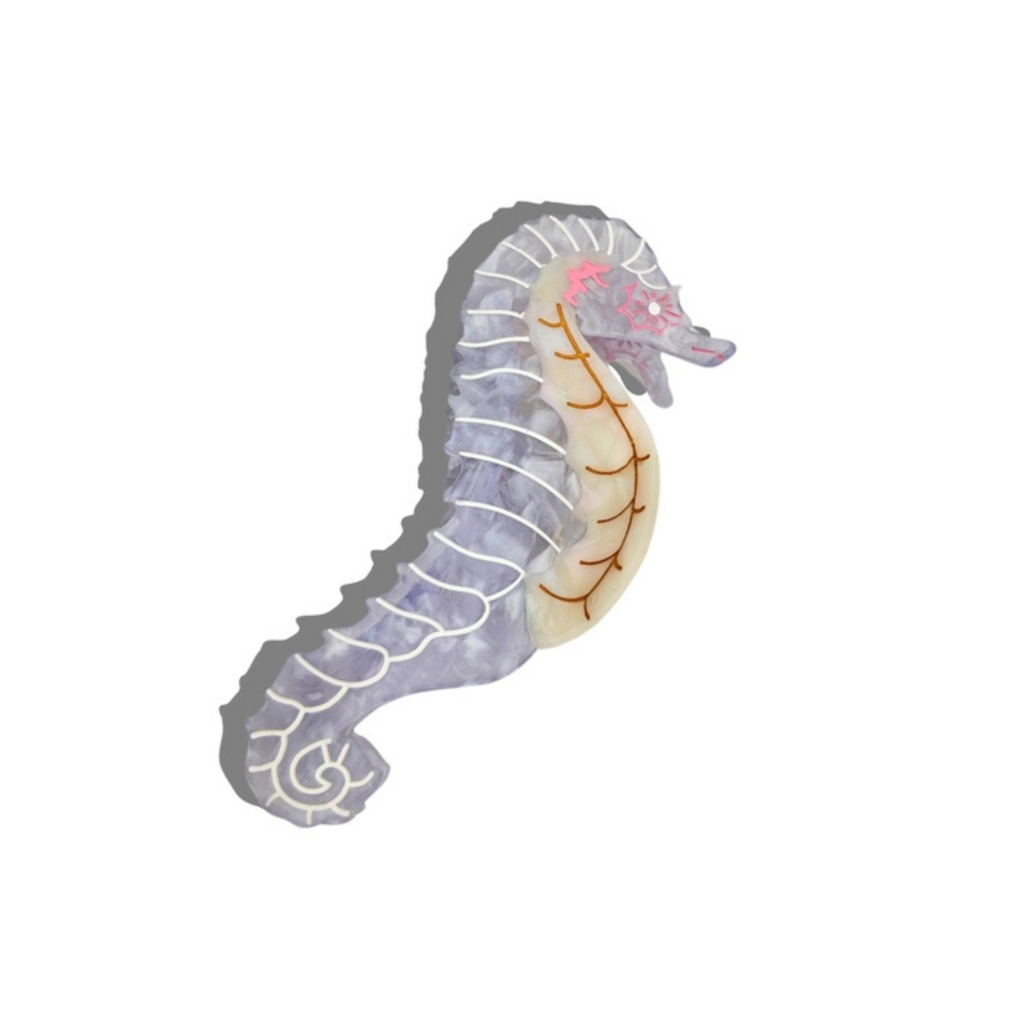 Seahorse claw clip - blue