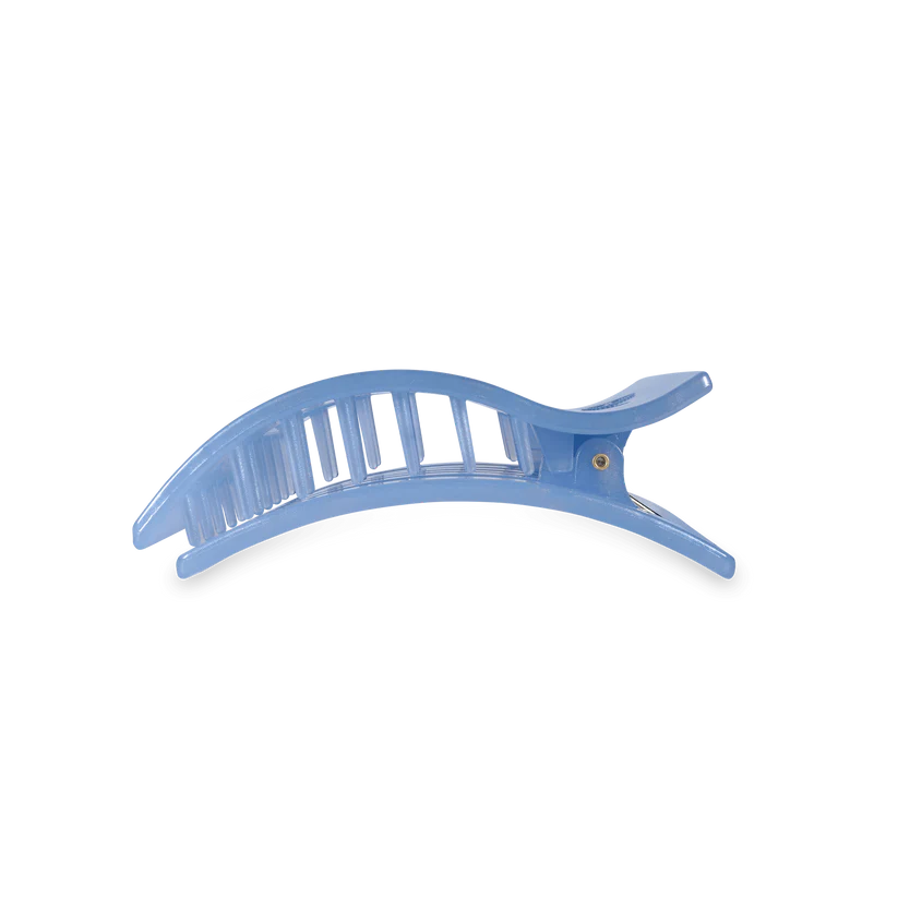 Blue lagoon medium flat rectangle hair clip