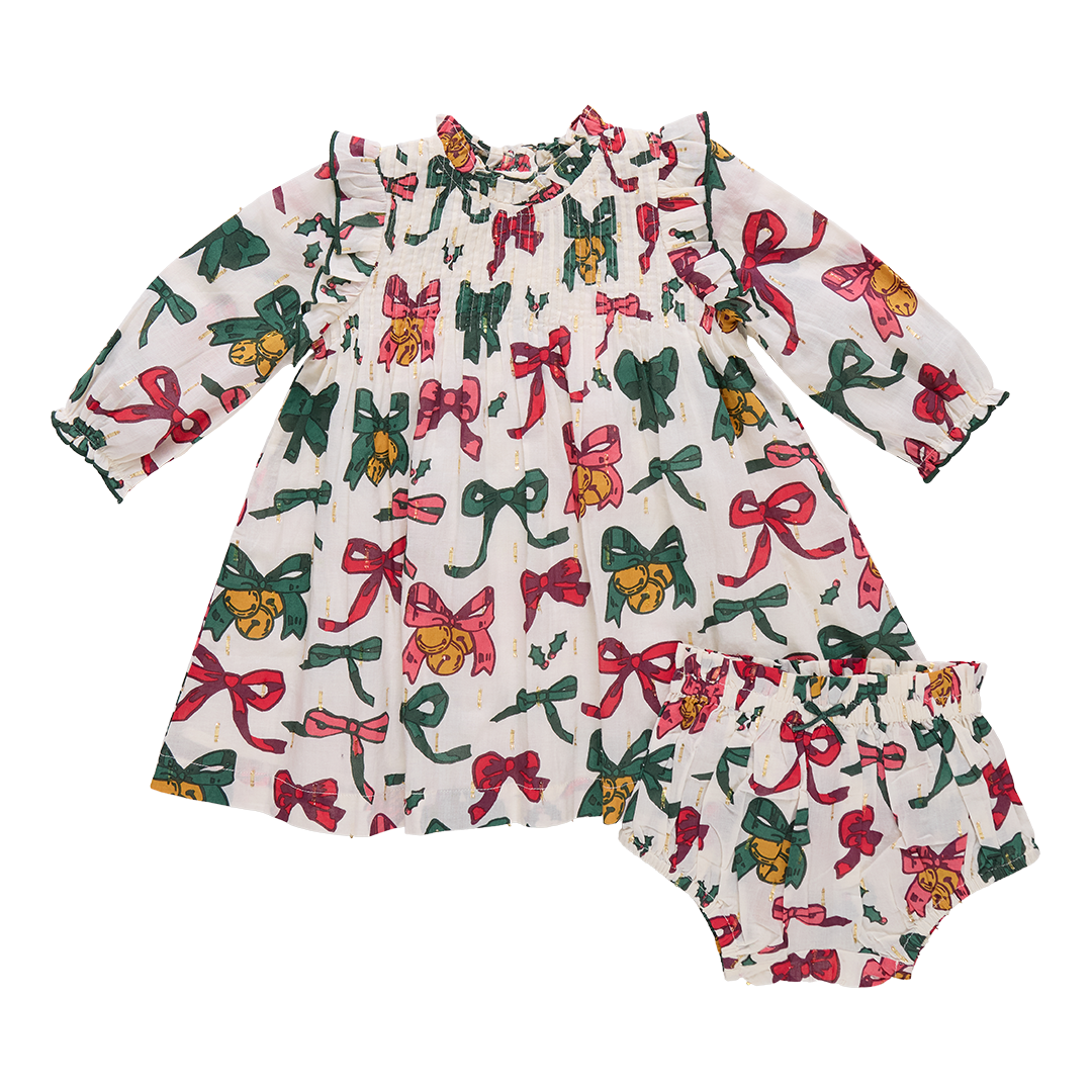 Jaipur dress set - Christmas bows and bells