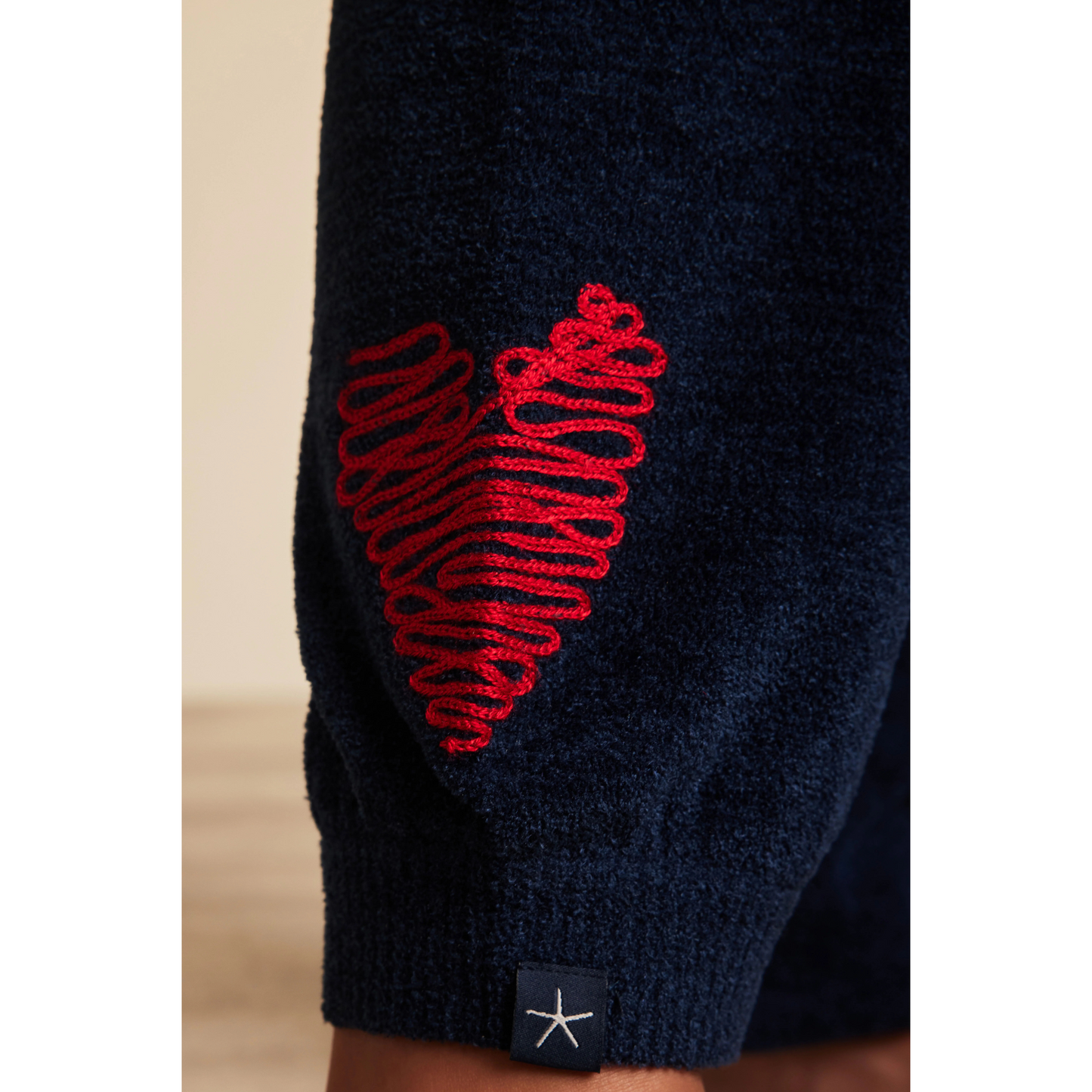 Embroidered heart pants
