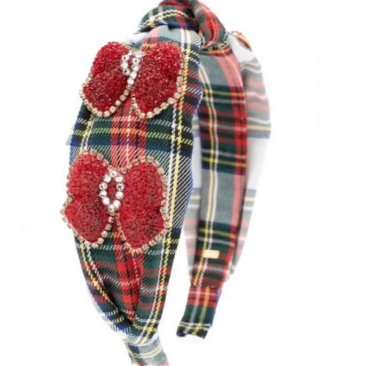 Glitter Bow Plaid Knot Headband