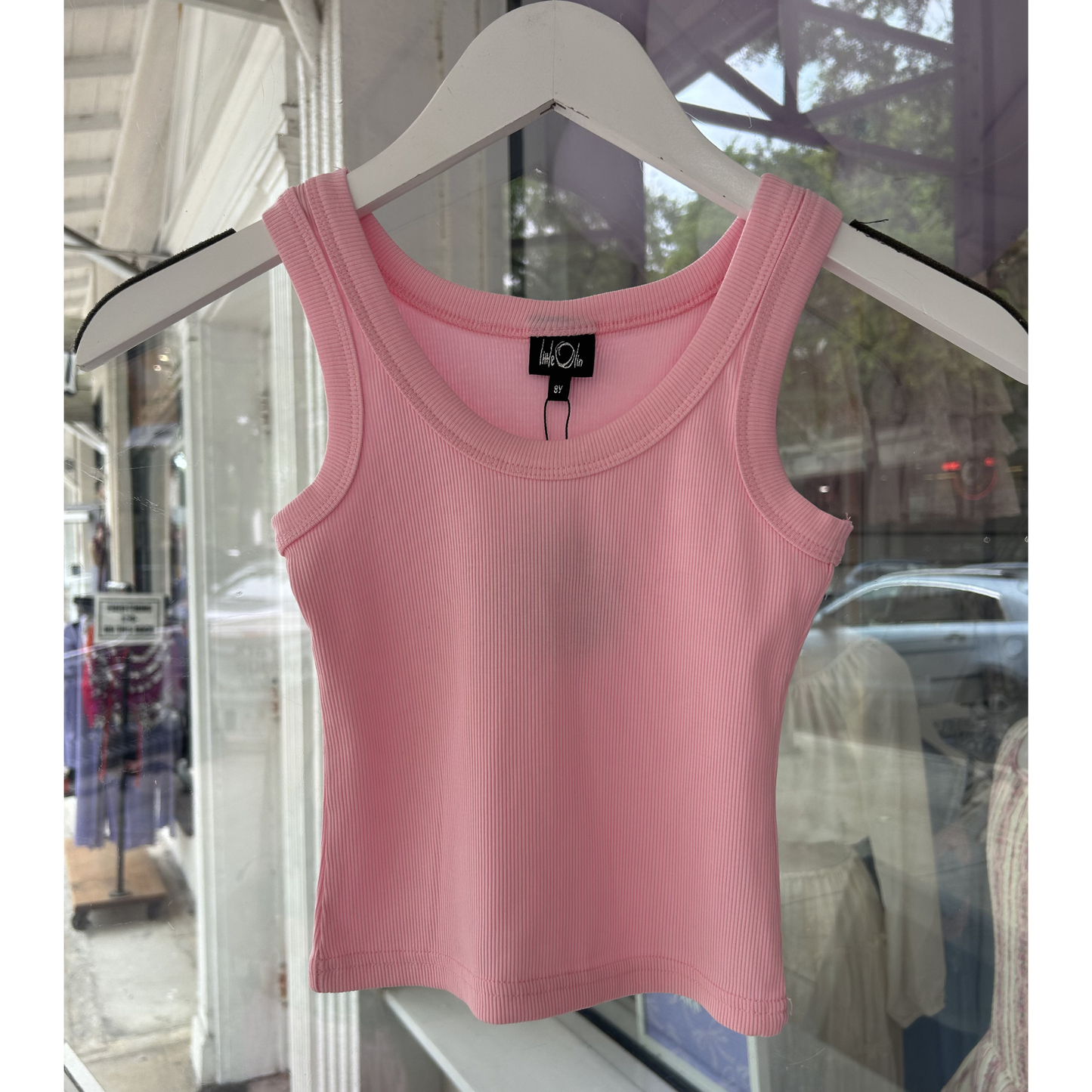 Pink ribbed tank