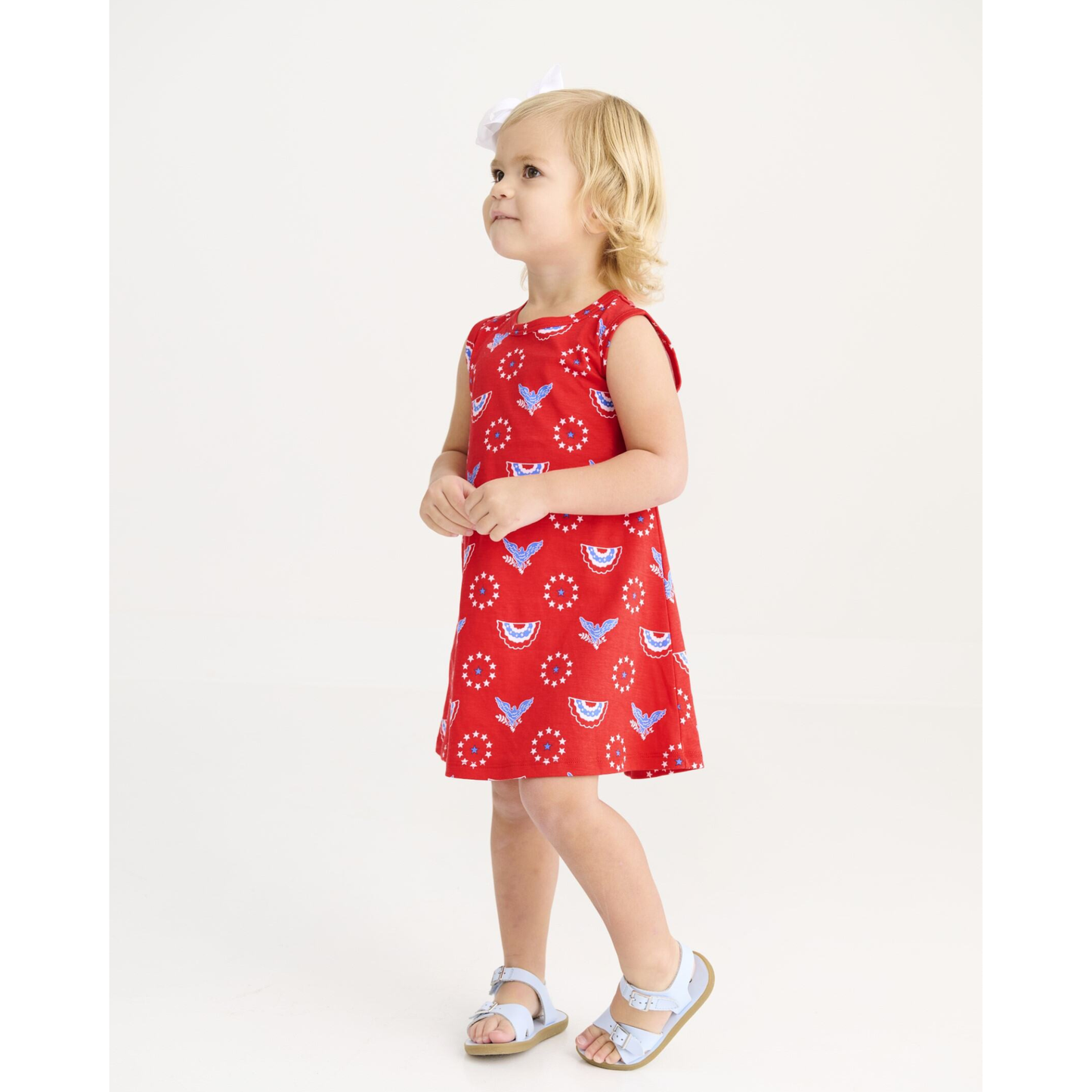 Sleeveless polly play dress - star spangled swag