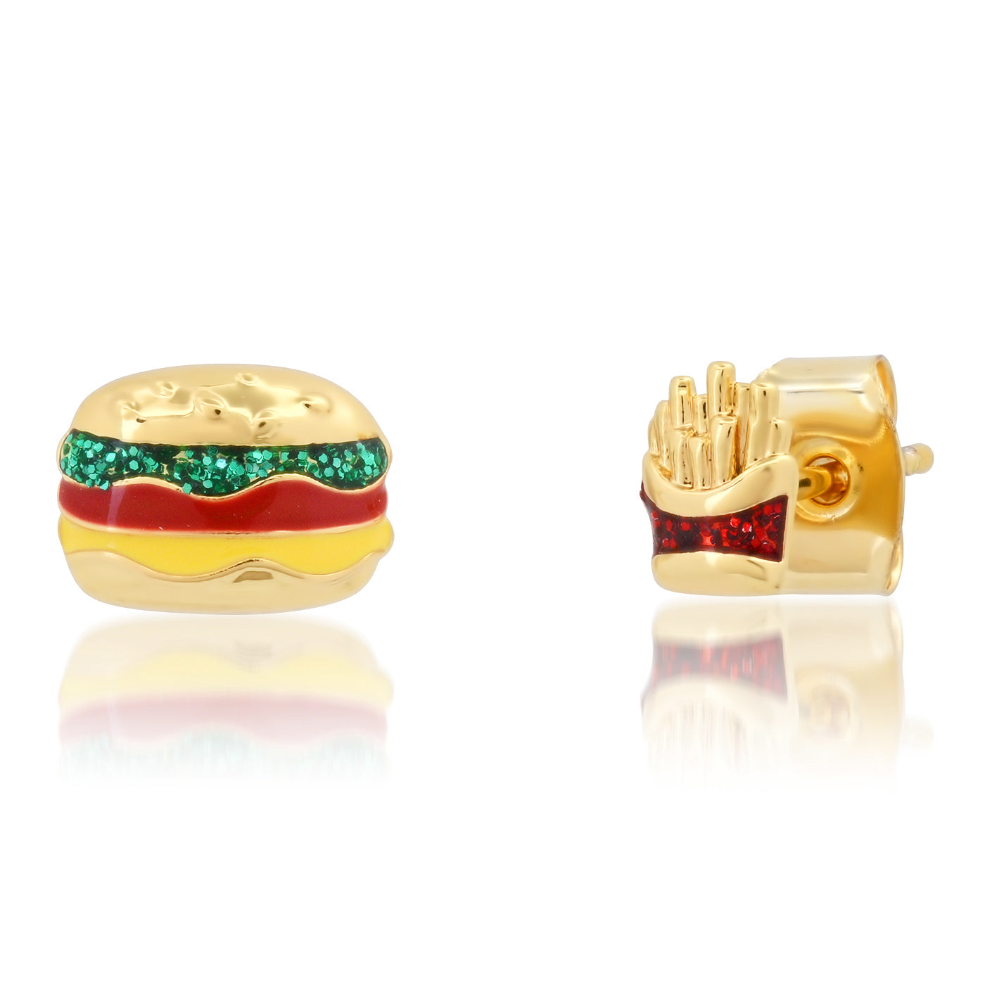 Hamburger and french fry studs