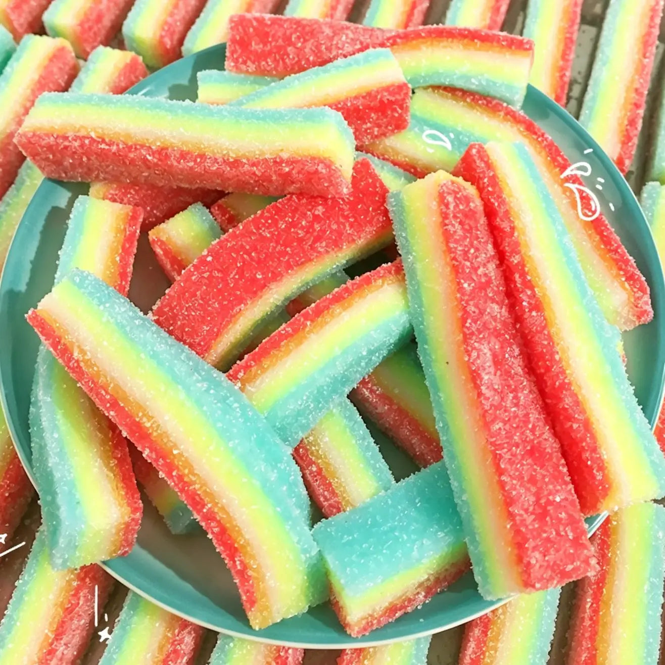 Rainbow sour candy squishy