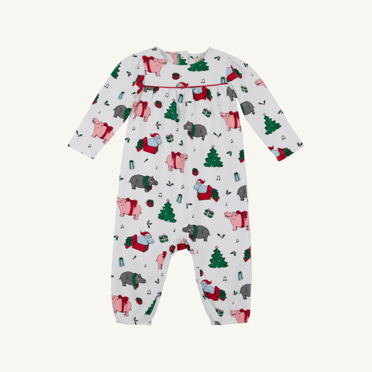 Penny's l/s playsuit - I want a hippopotamus