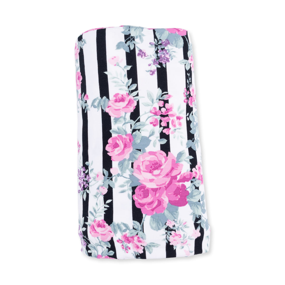 Cabbage rose stripe swaddle blanket