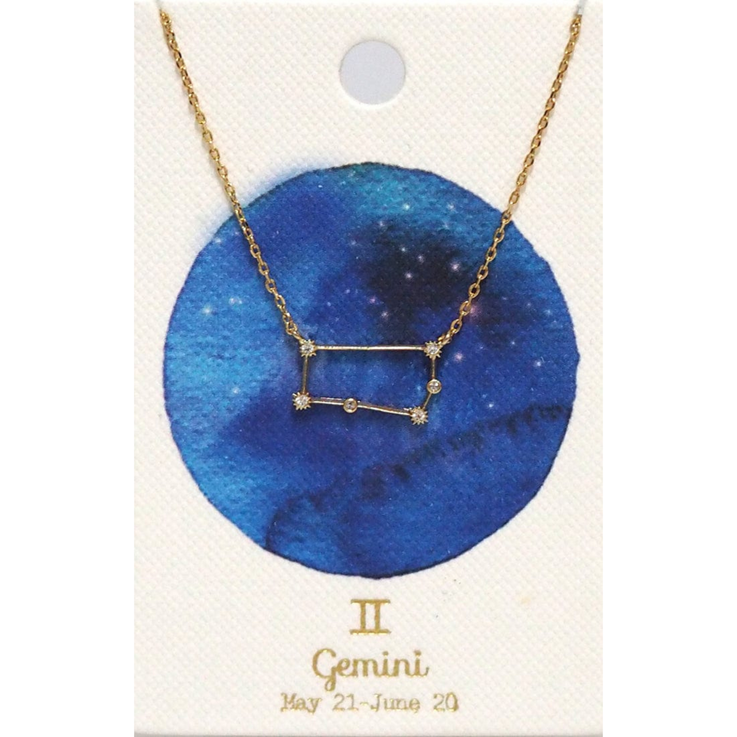Gold plated constellation necklace - gemini