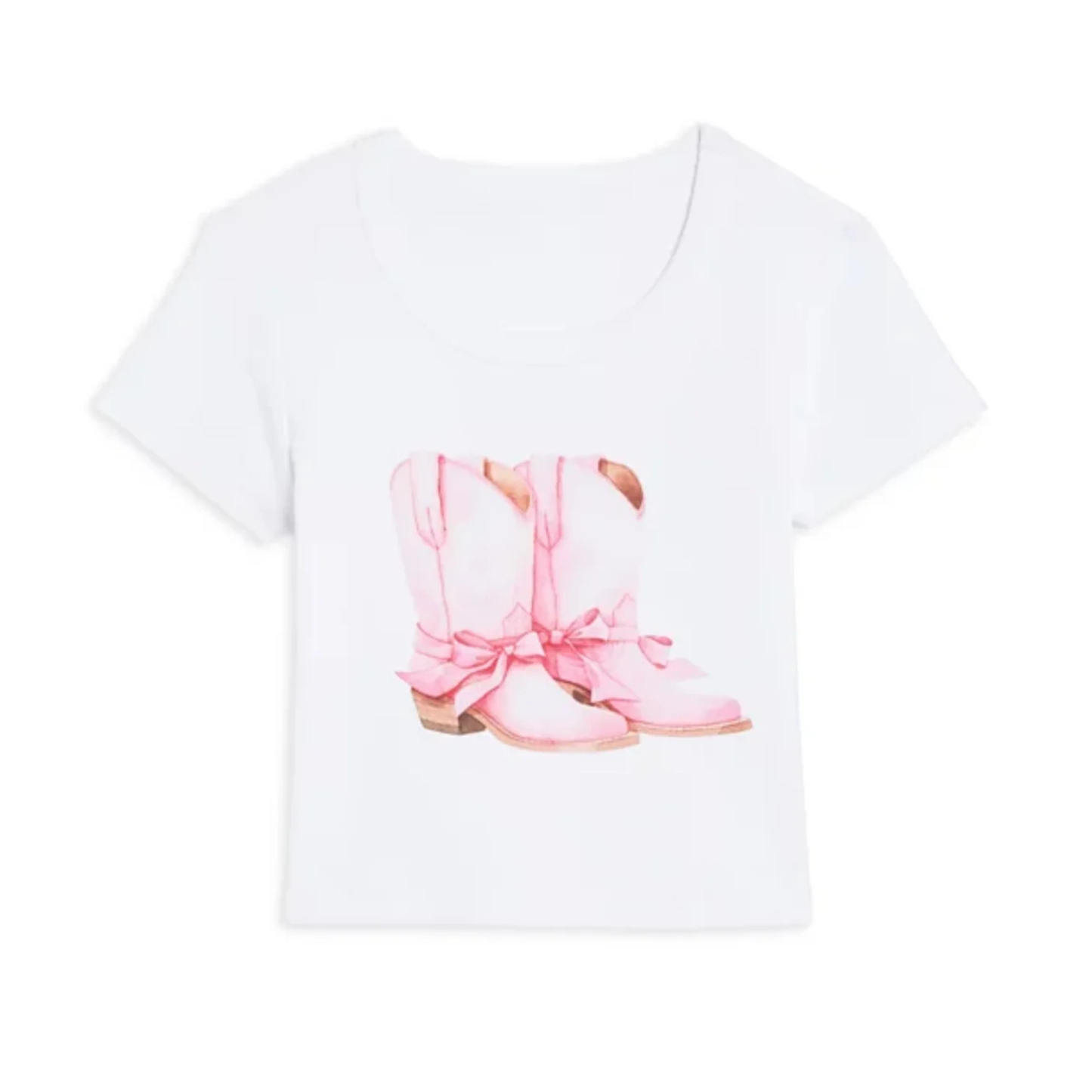 Cowgirl boots tee - white