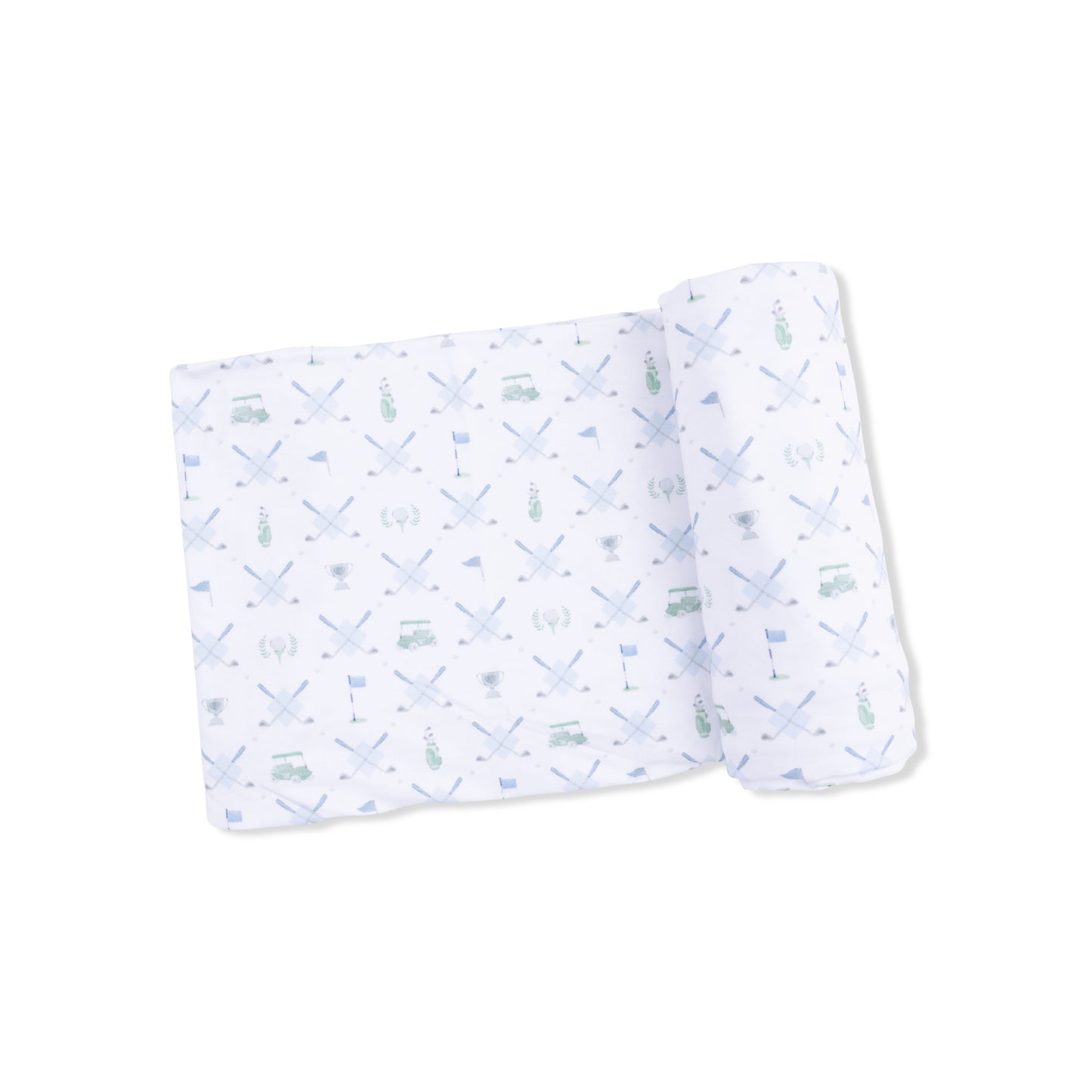 Golf trellis blue swaddle blanket