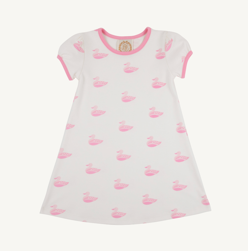 Penny's play dress - merrimack quack quack pink