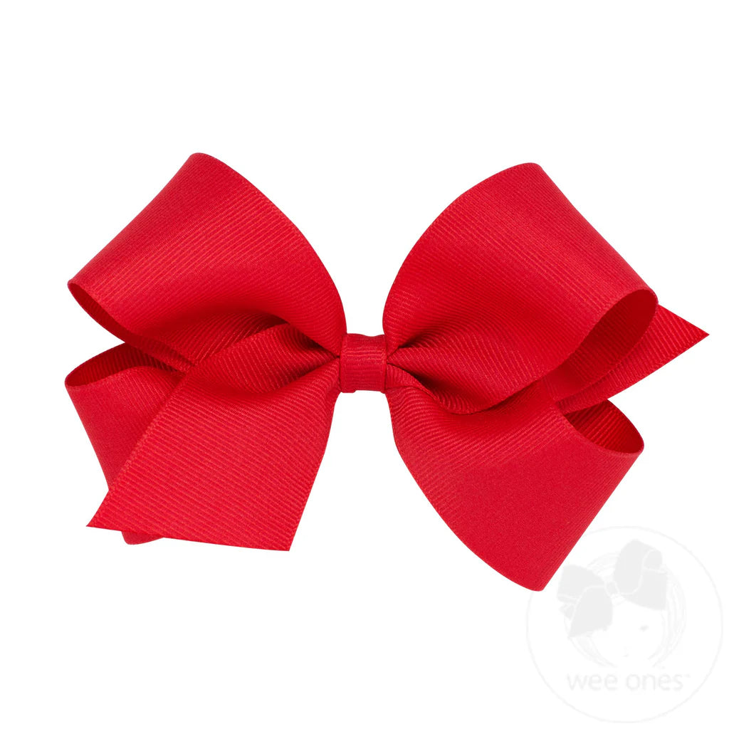 Medium classic hair bow - red
