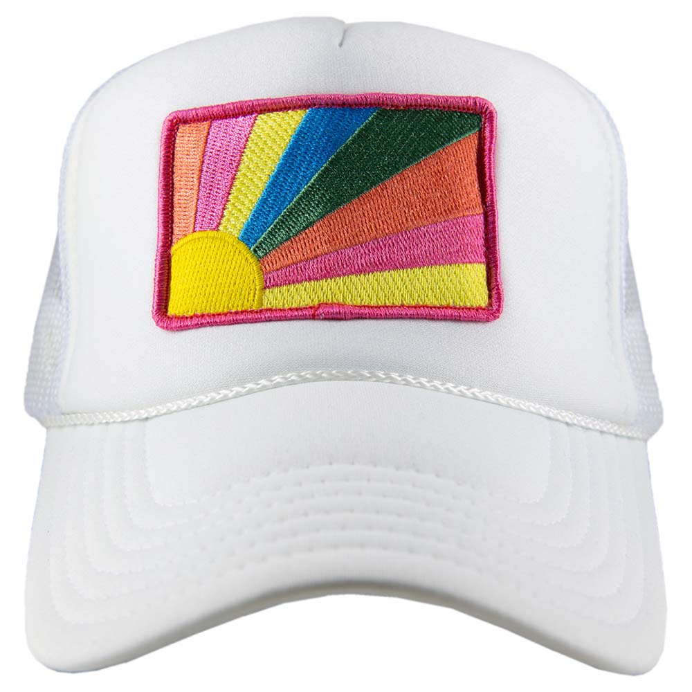 Bursting sunshine patch foam trucker hat