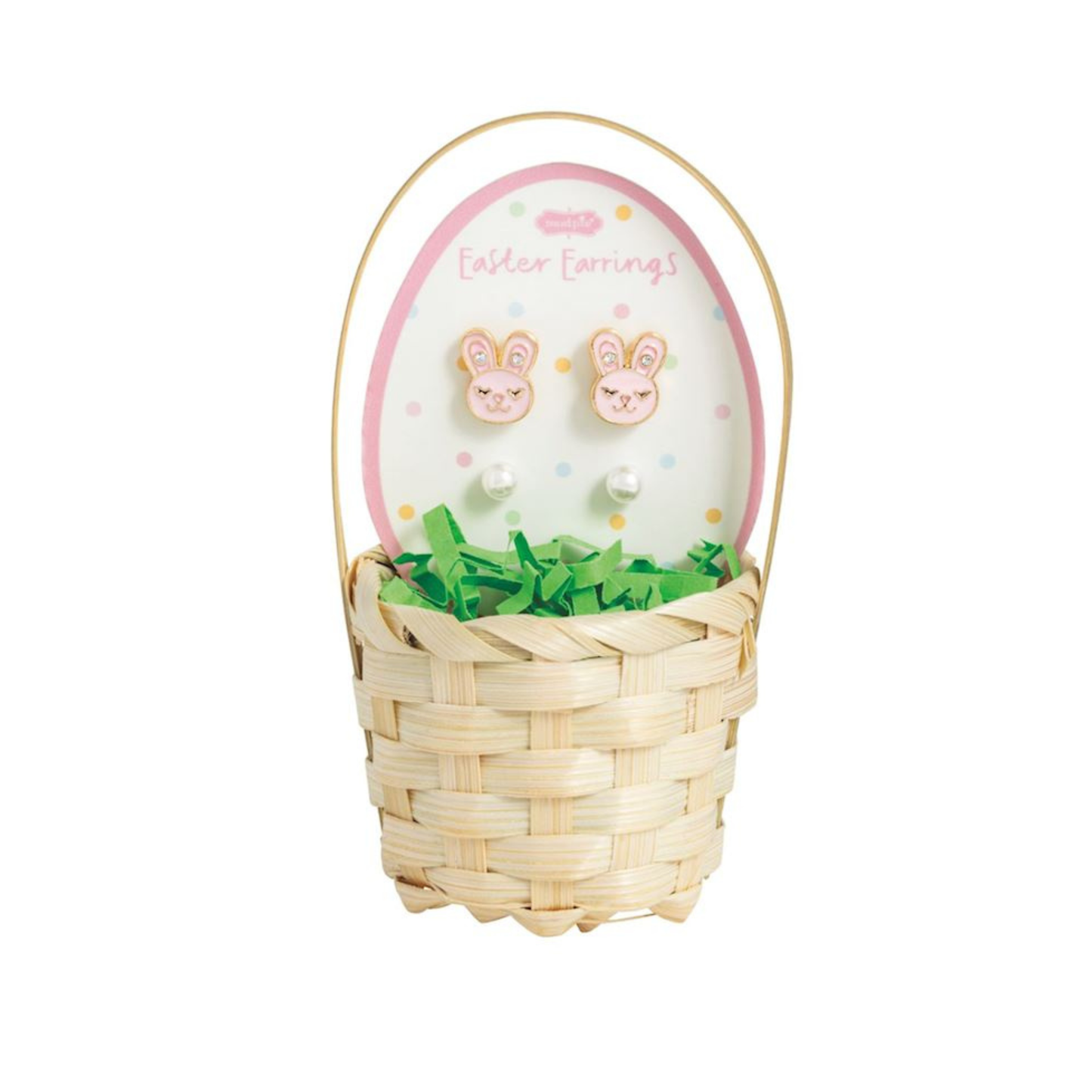 Bunny Easter stud earring basket set