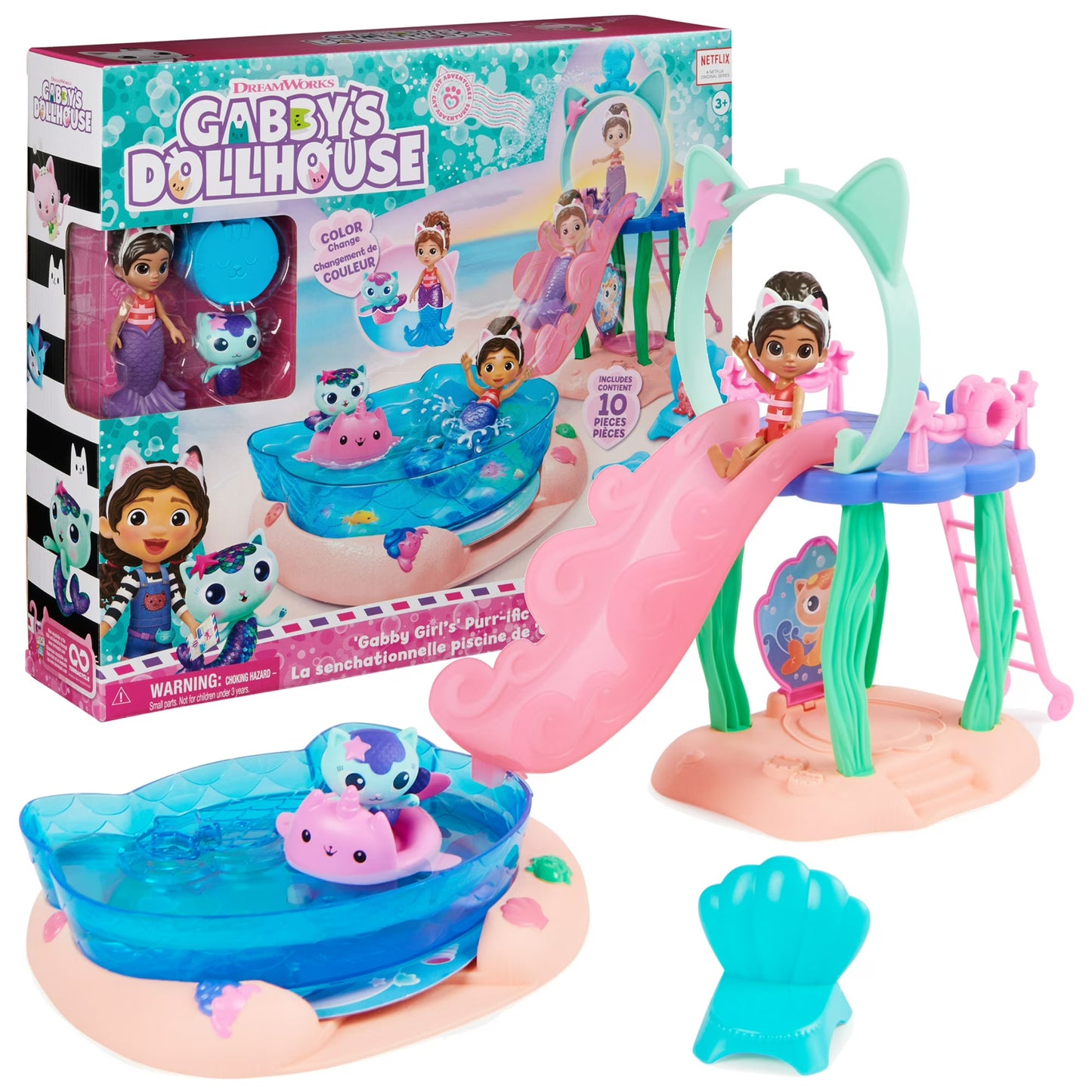 Gabby's dollhouse purr-ific pool playset