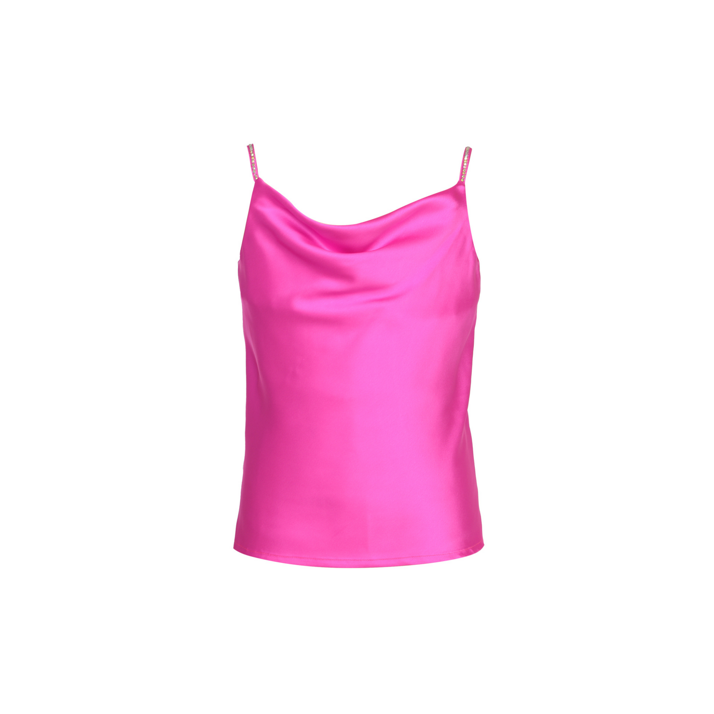 Rhinestone strap blouse - fuschia