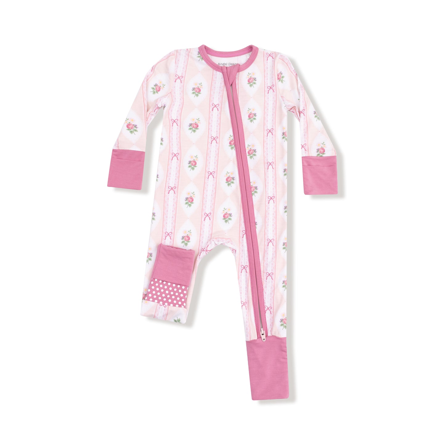 Ogee lace floral 2way zipper romper