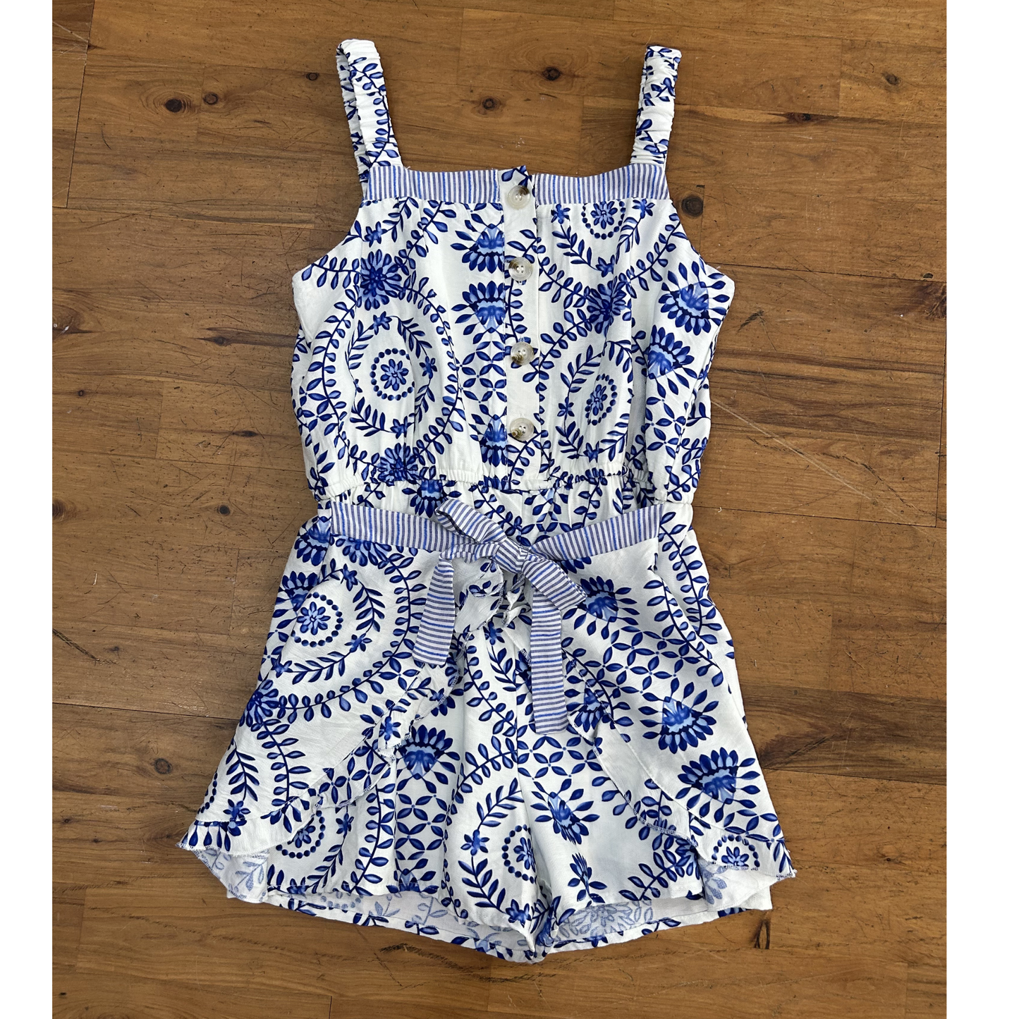Mosaic romper w. buttons