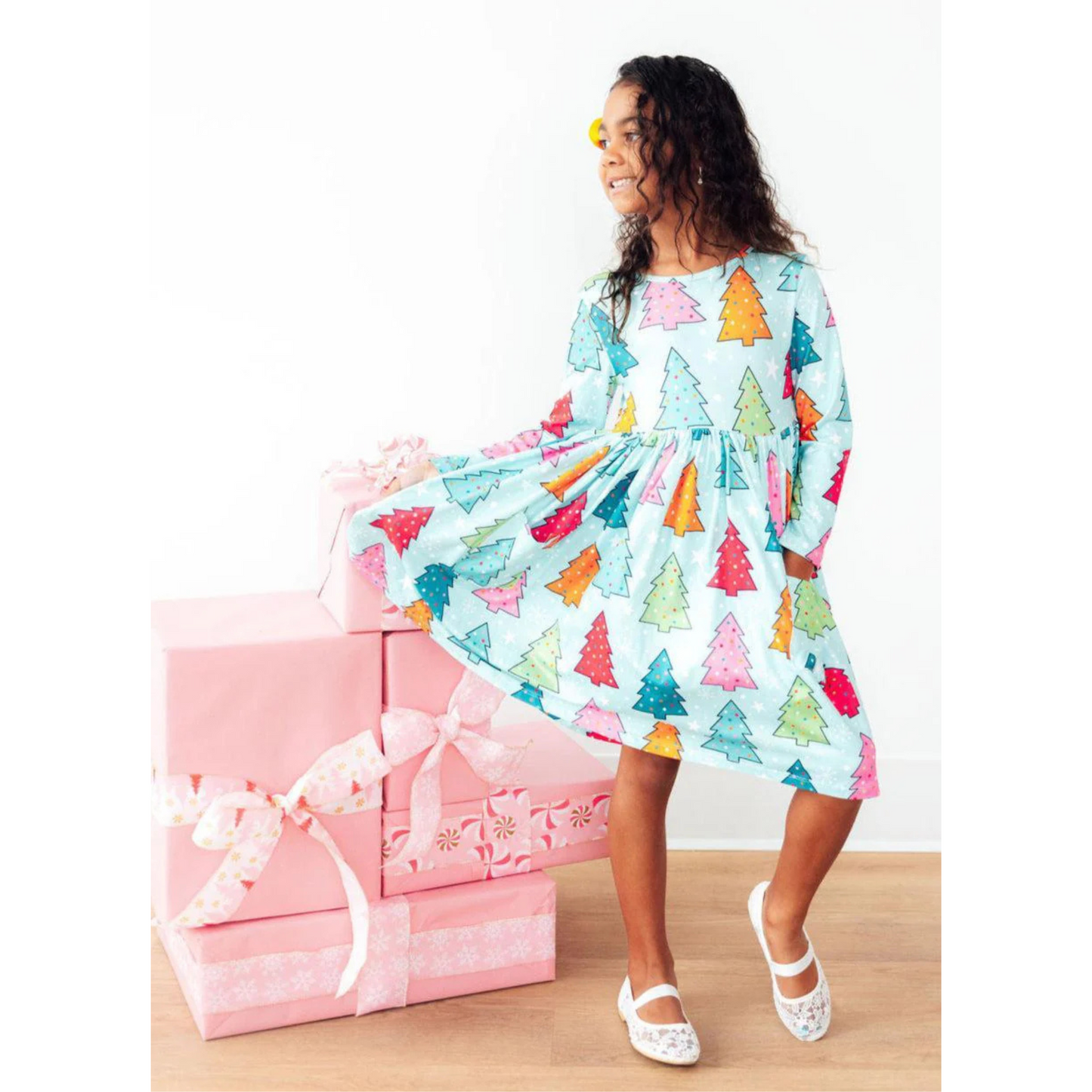 Oh Christmas tree l/s pocket twirl dress