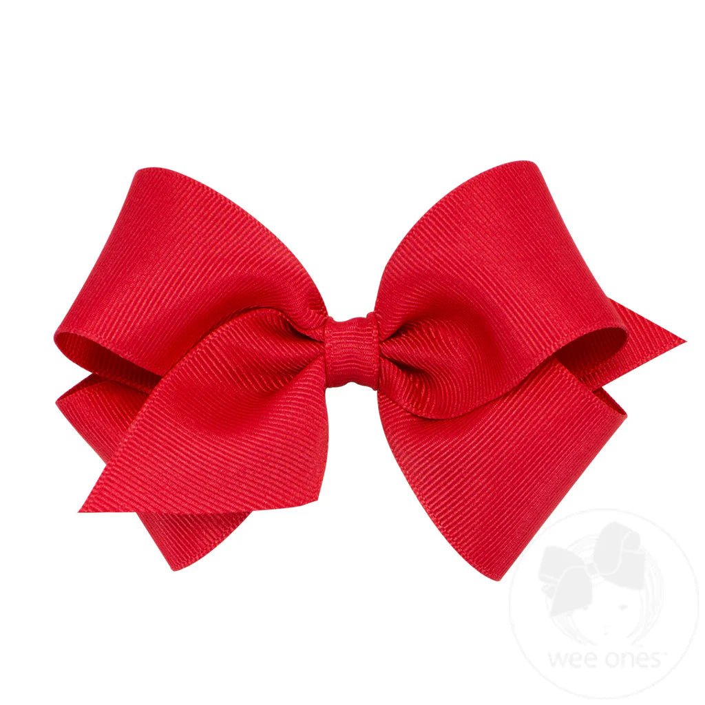 Small classic hair bow - red