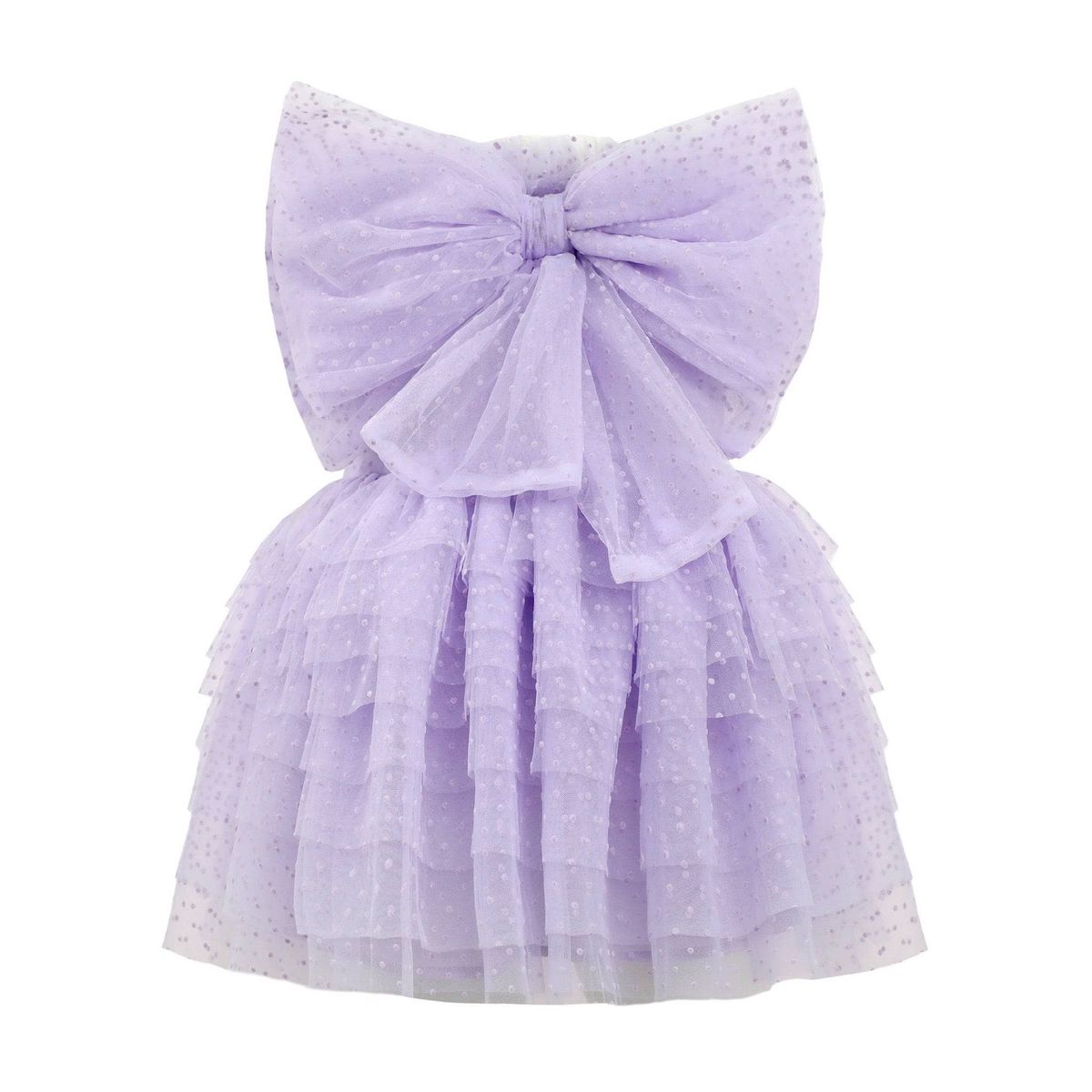 mini purple tulle dress Dream bow mini tulle dress