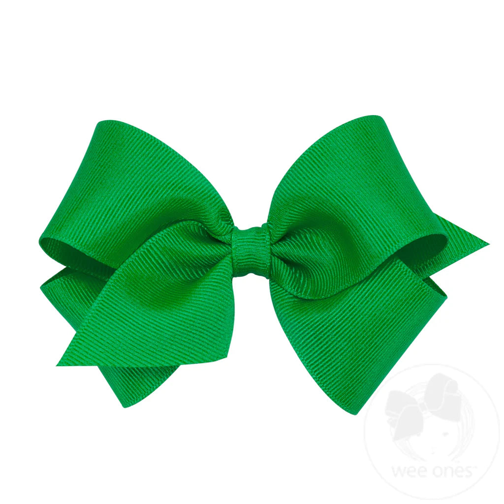 Small classic hair bow - green