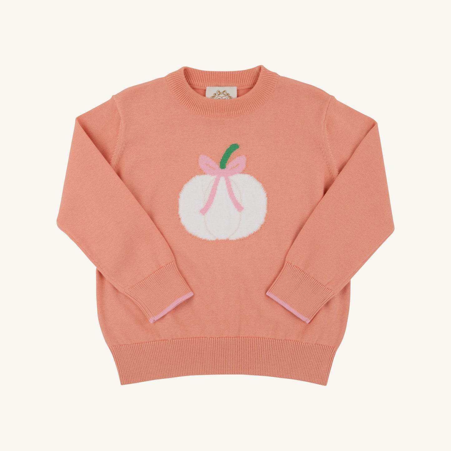 Isabelle's intarsia sweater - pumpkin & bow/ssherbet