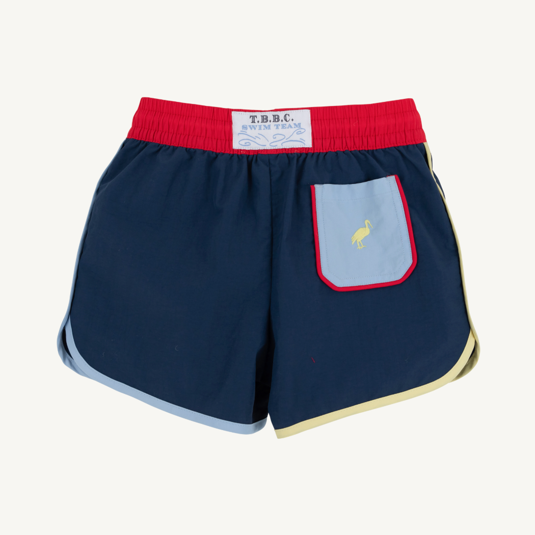 Tanner trunks - nantucket navy/rred