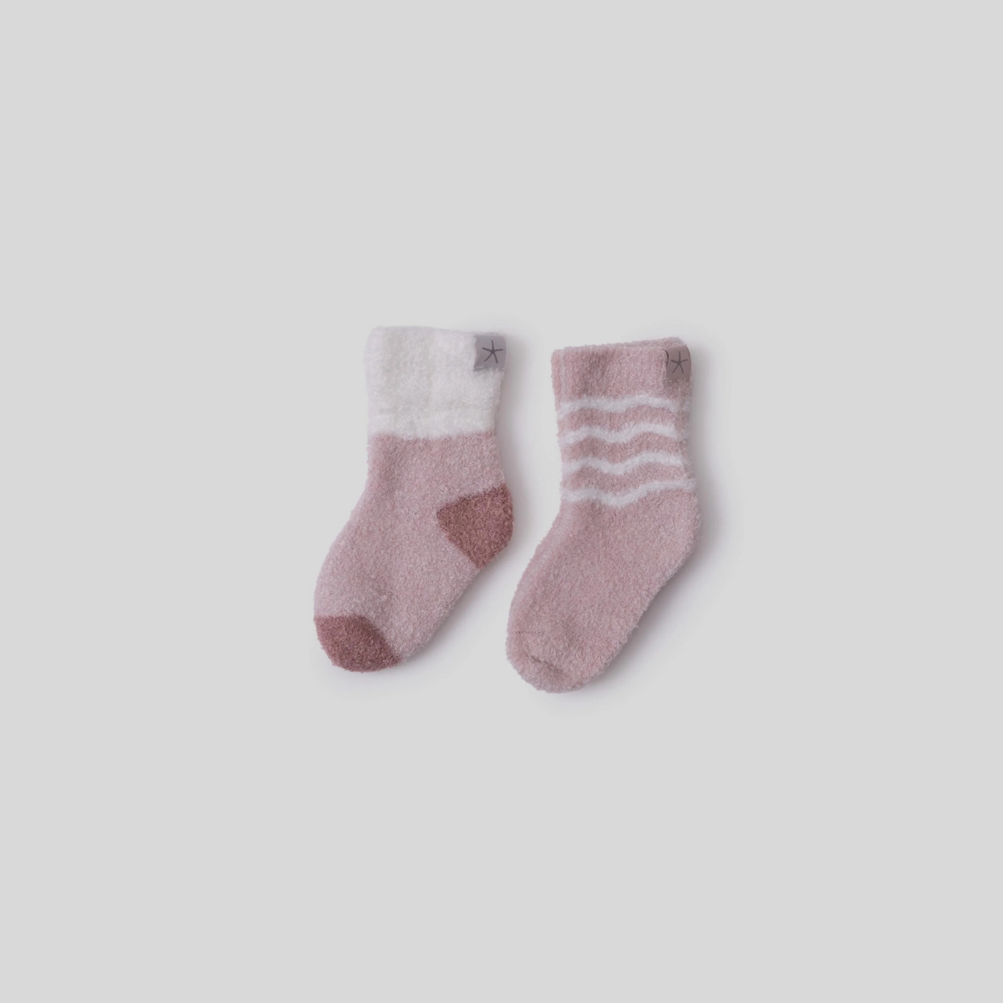 Baby sock stripe set - dusty rose
