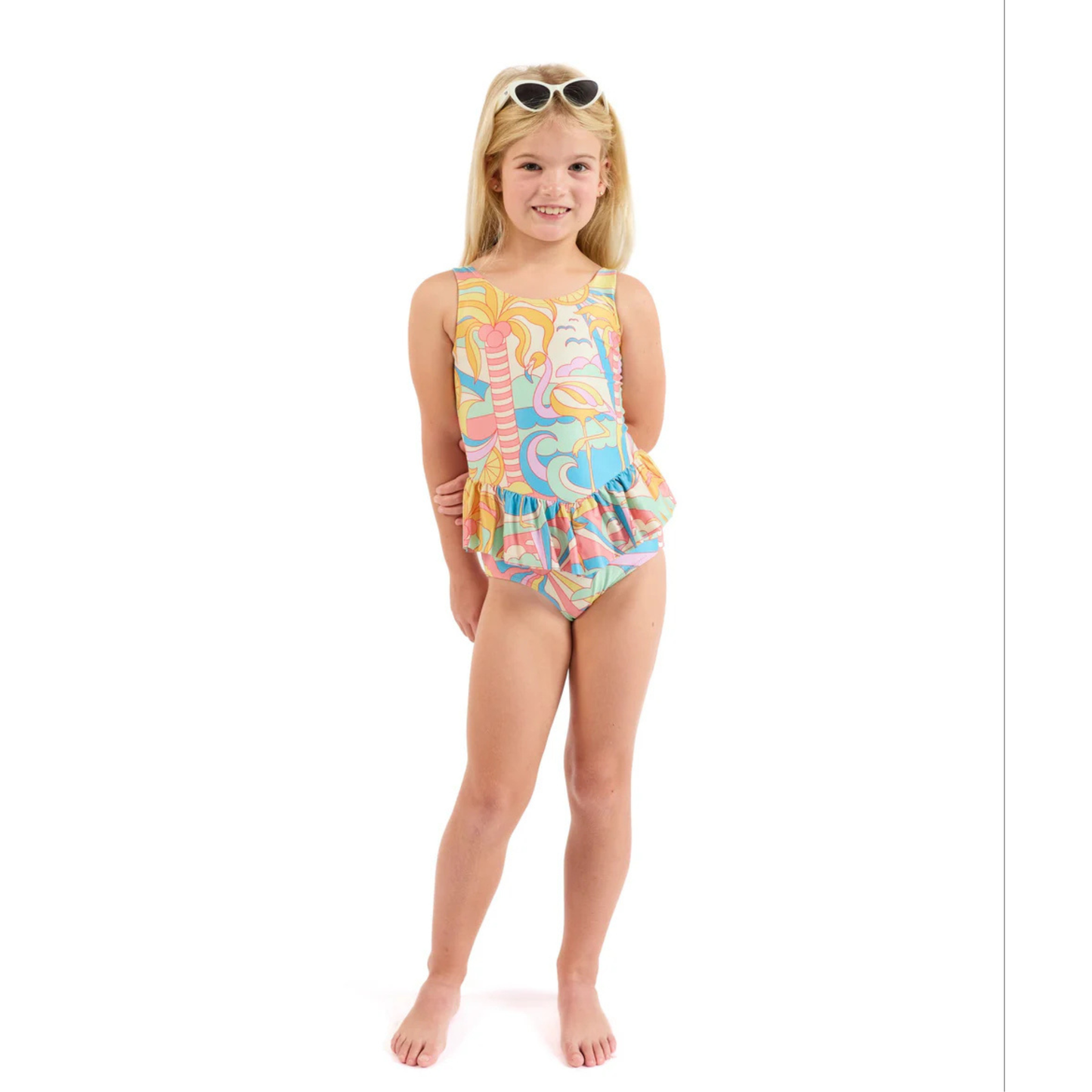 Ruffle one piece w. tutu - yellow