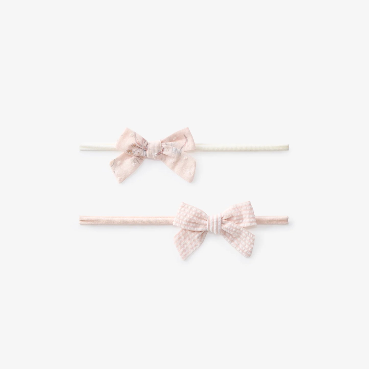 Fleur de provence swiss dot & pink seersucker headbands