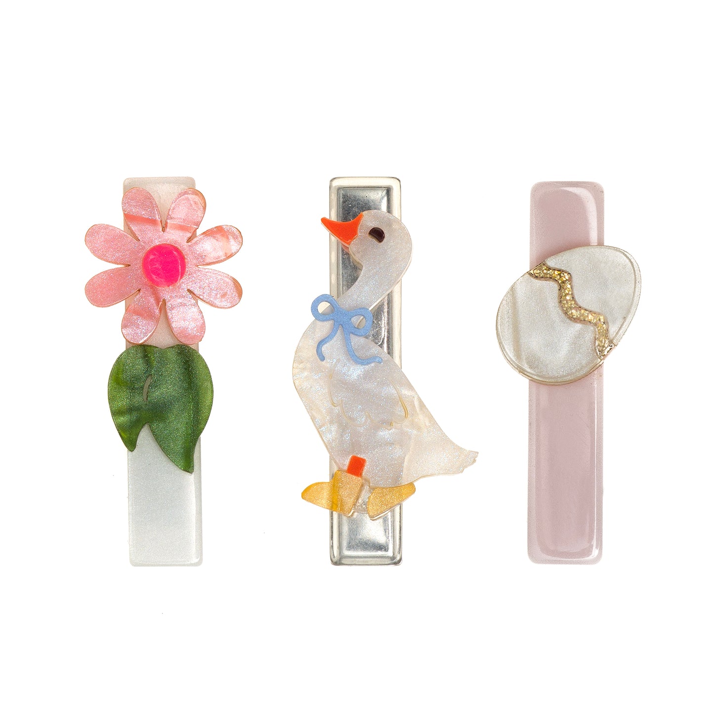 Cute goose hair clips